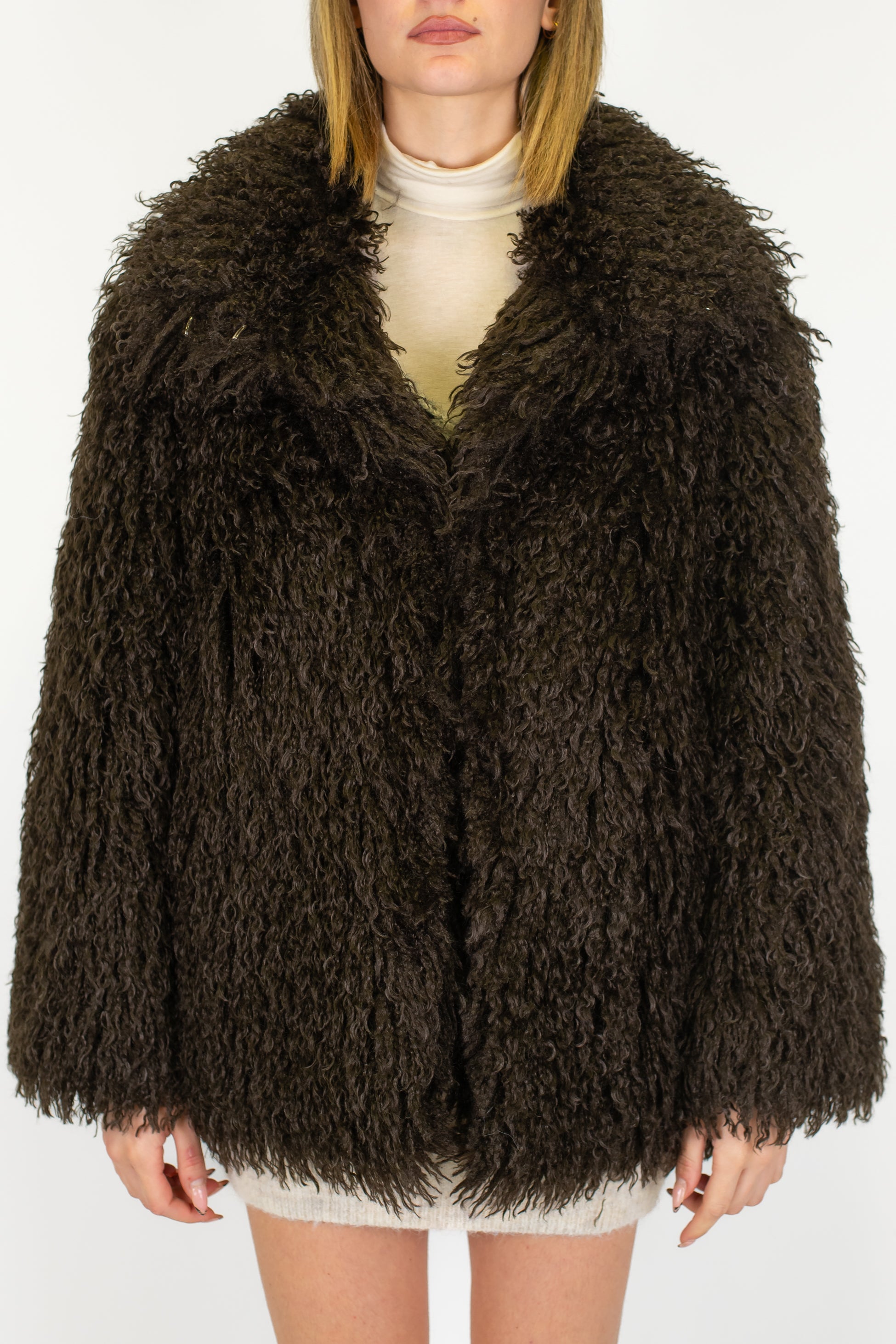 Haveone - Ecopelliccia mongolia con chiusura a scomparsa