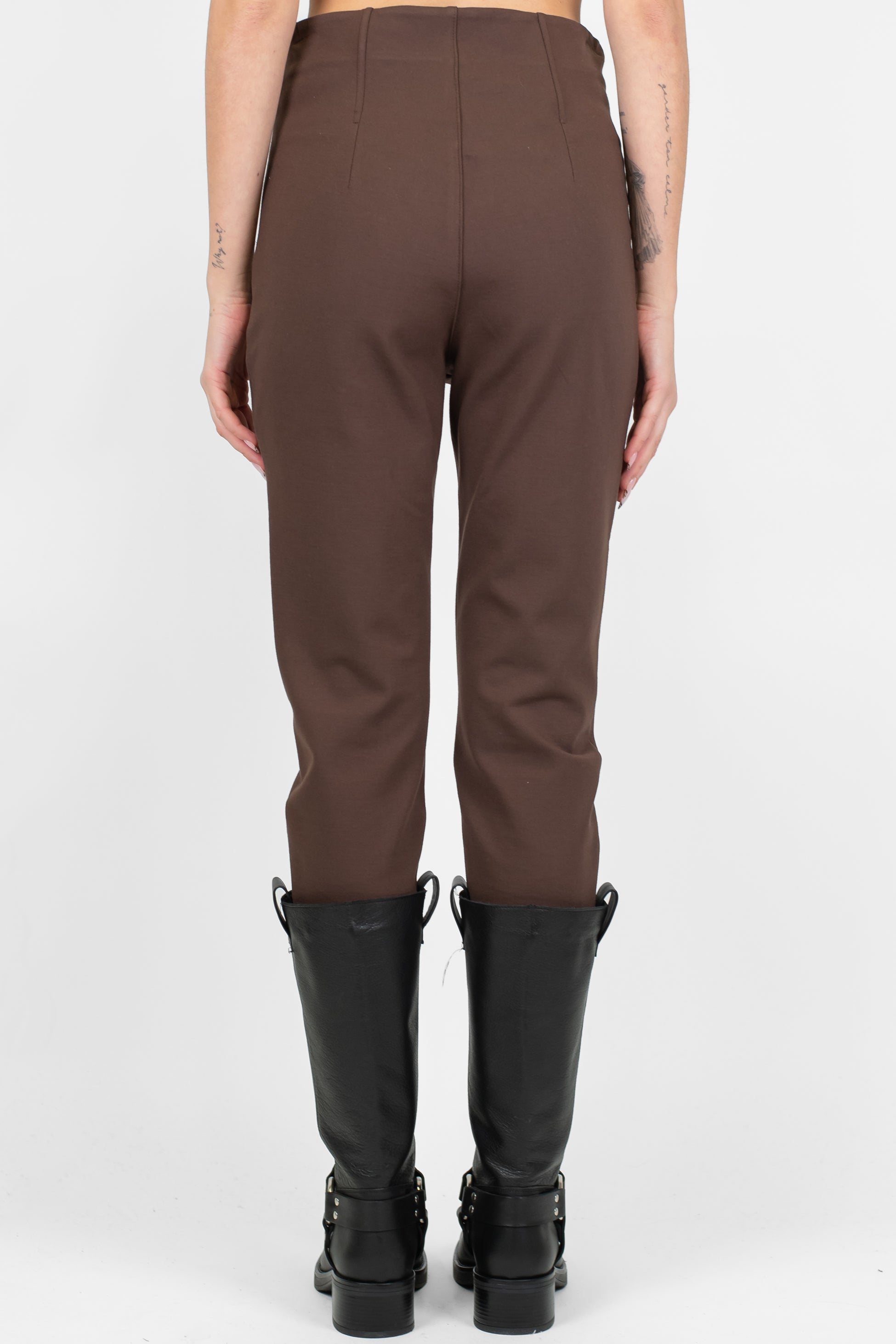 Tensione in - Leggings con pinces con chiusura zip laterale