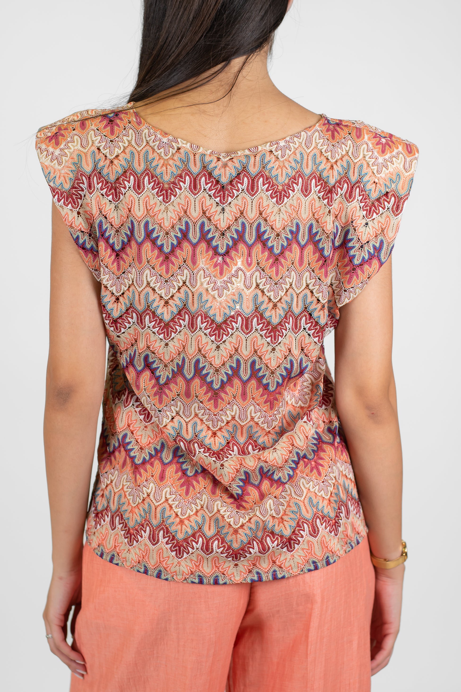 Tensione in - T-shirt fantasia zig zag multicolor con spalline