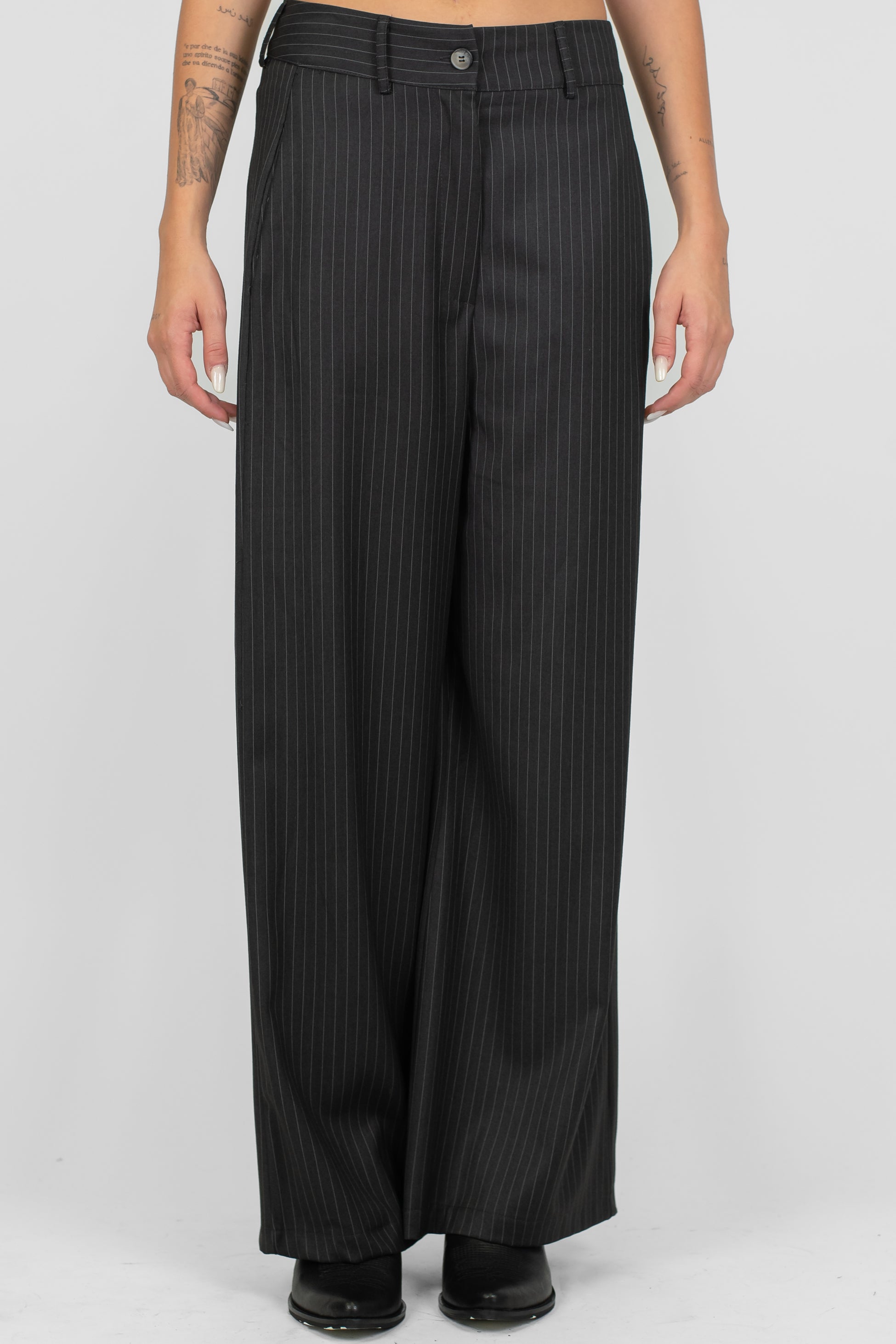 Haveone - Pantalone palazzo gessato