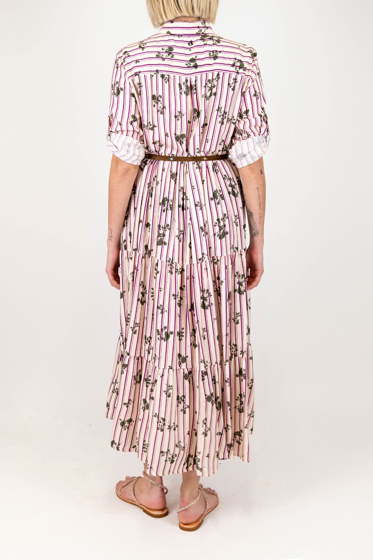 Dixie - Chemisier a righe con fantasia foglie