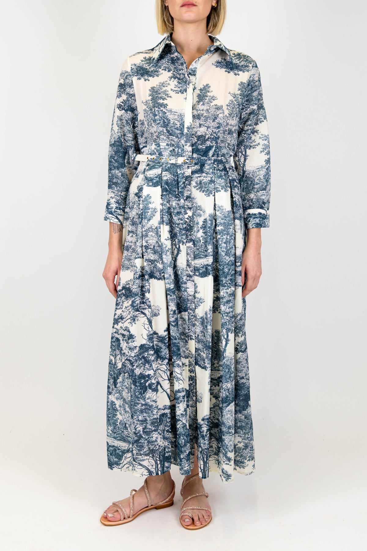 Tensione in - Chemisier fantasia toile de jouy in mussola di cotone