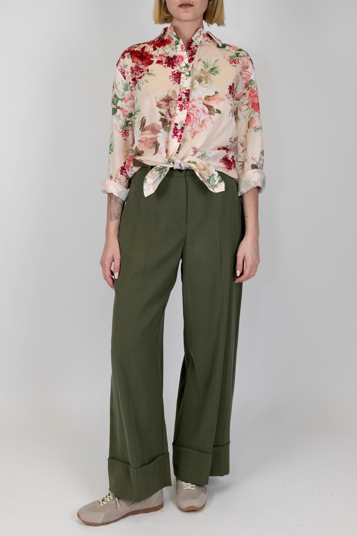 Motel - Pantalone palazzo con maxi risvolto sul fondo