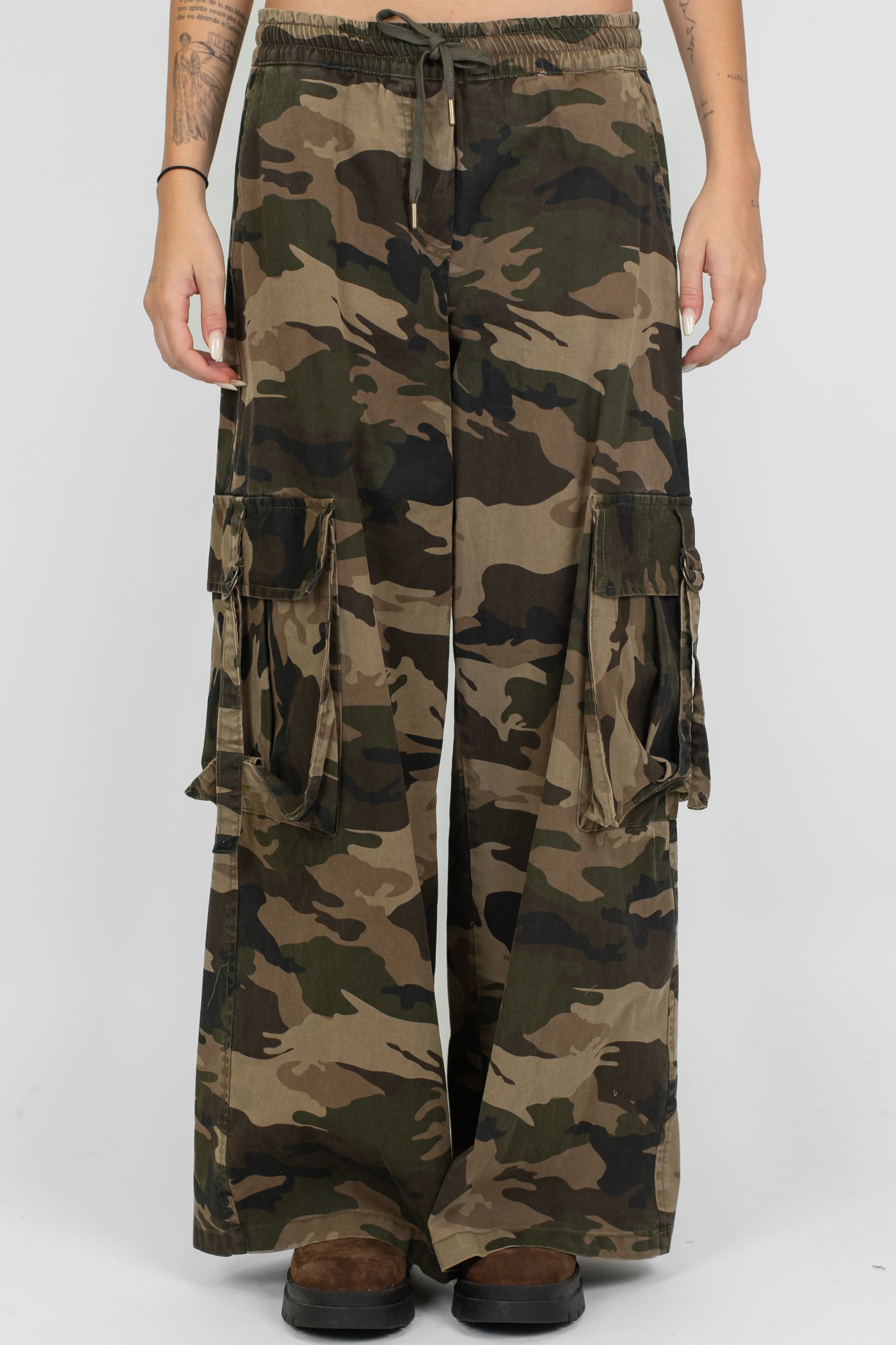 Motel - Pantalone cargo fantasia camouflage