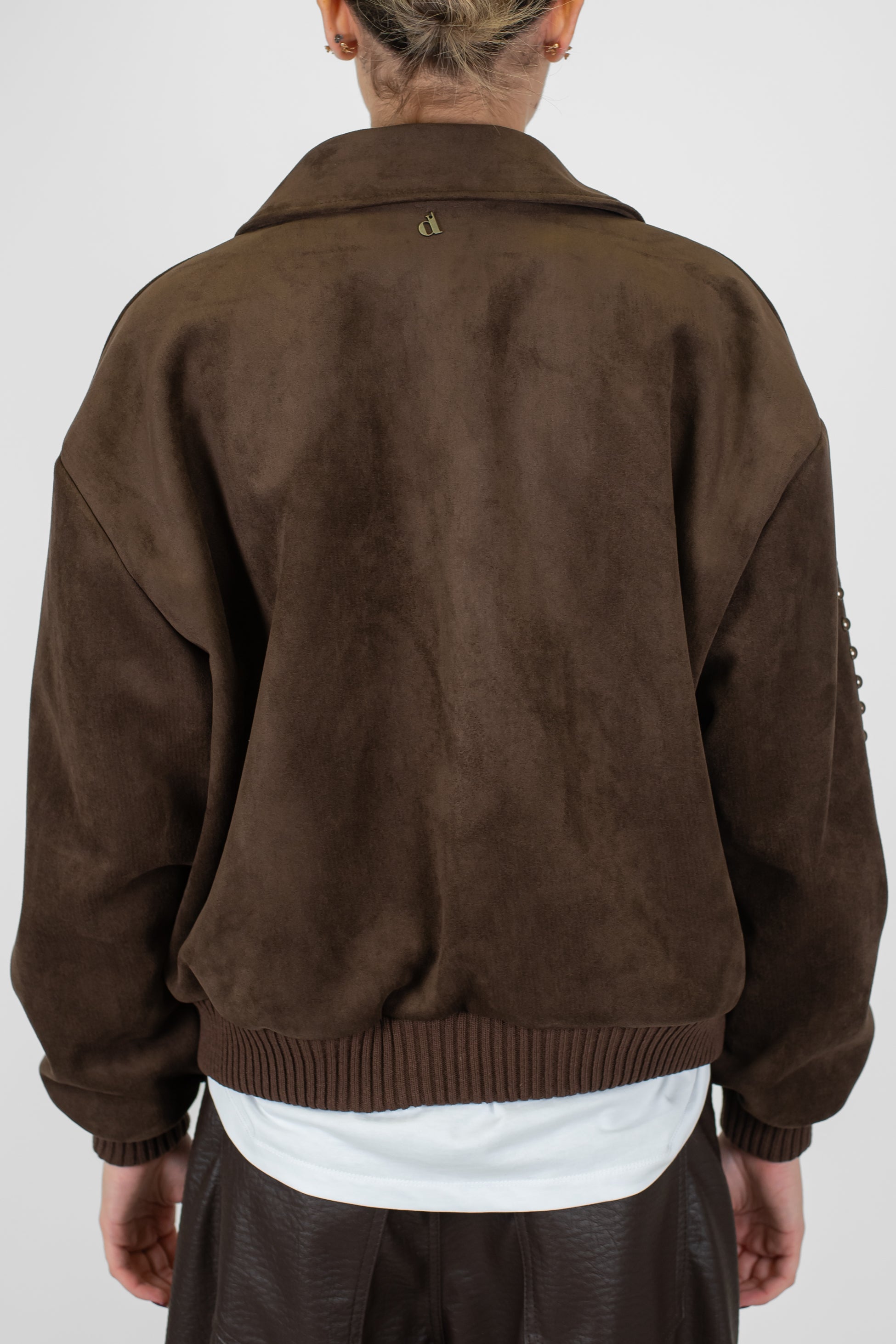 Dixie - Giubbino in suede con borchie