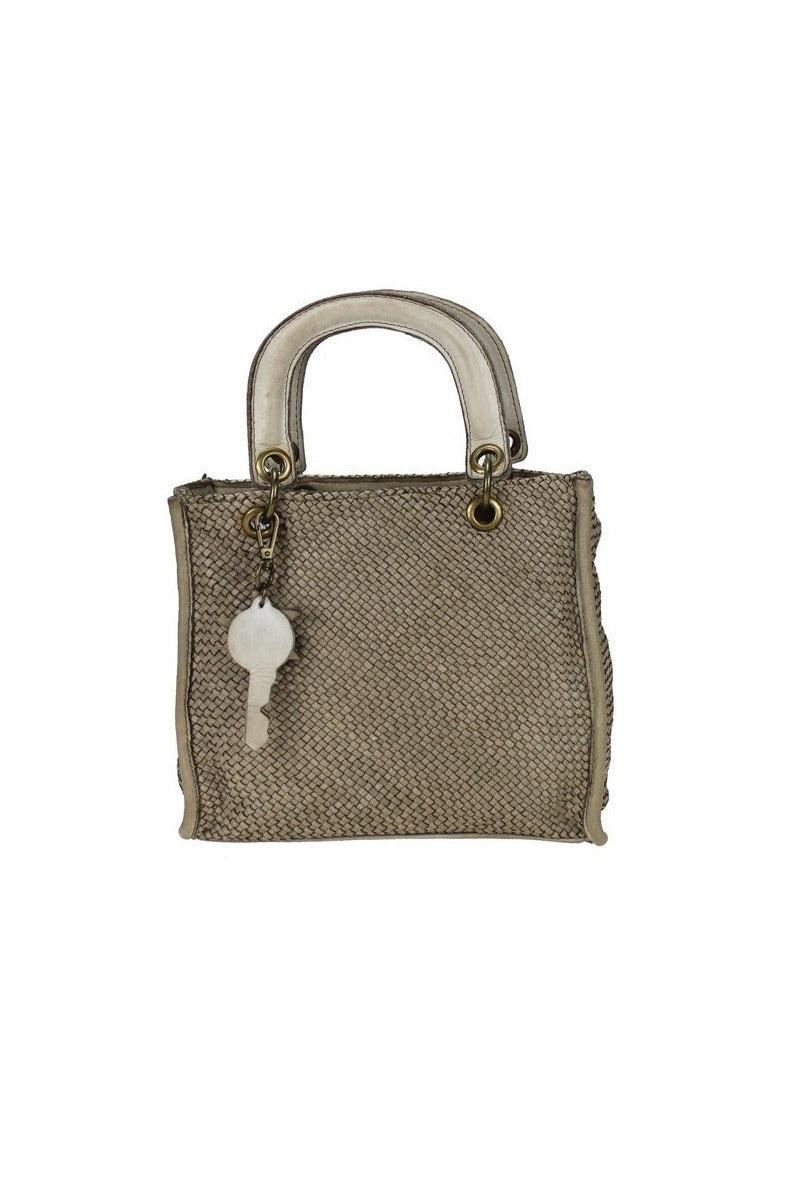 Borsa piccola in pelle intrecciata vintage