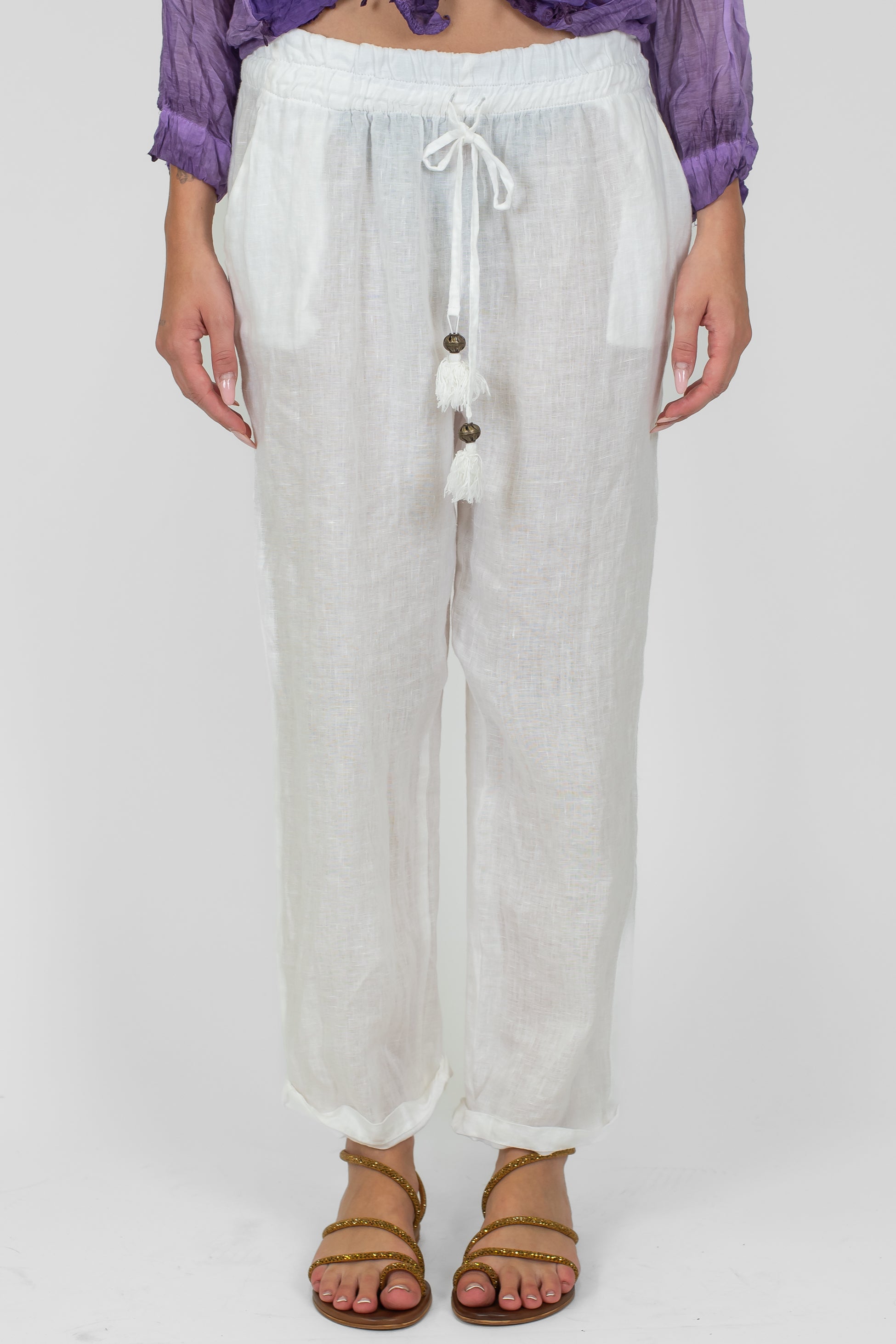 Motel - Pantalaccio regular in pure lino