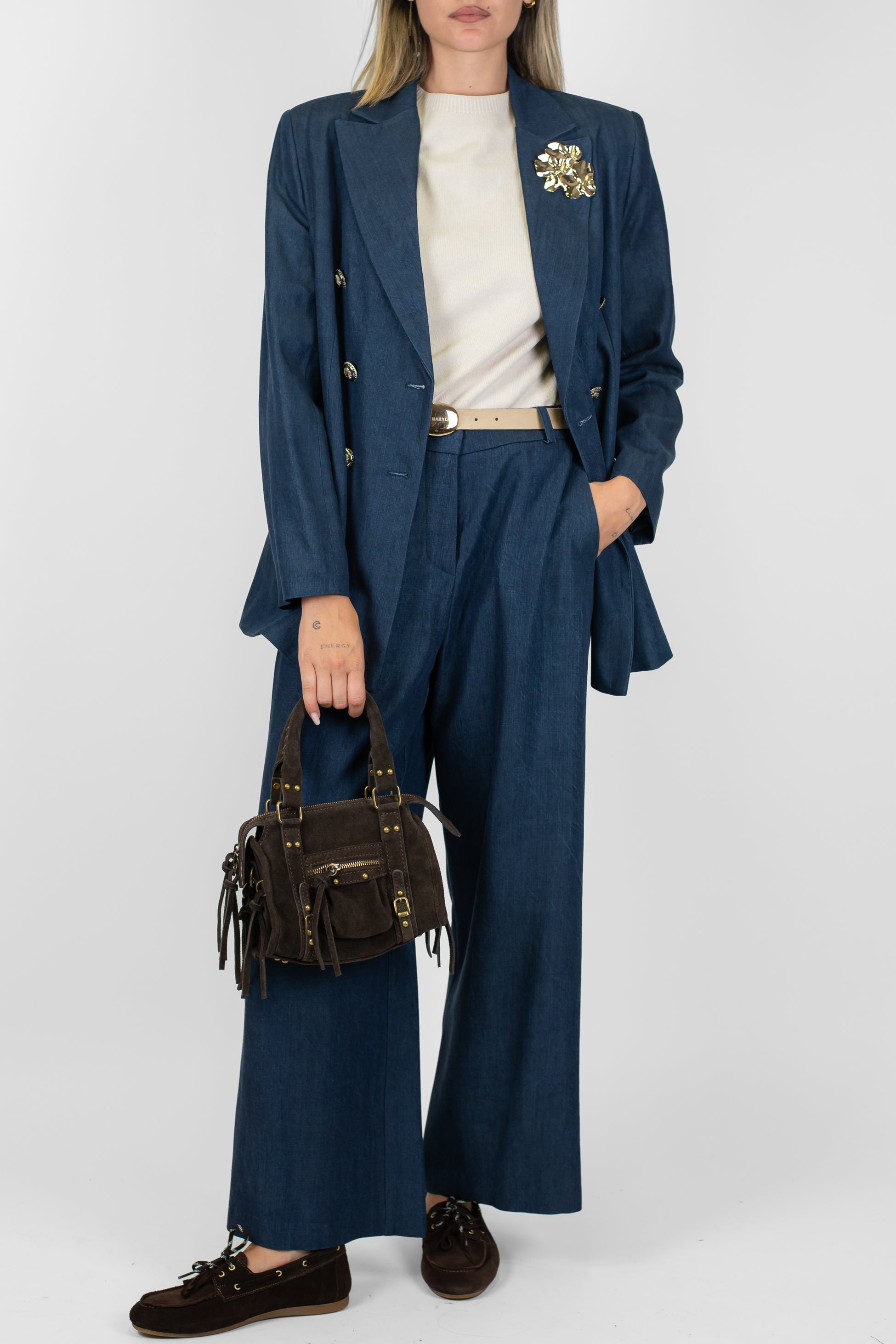 Maryley - Pantalone regular a gamba ampia