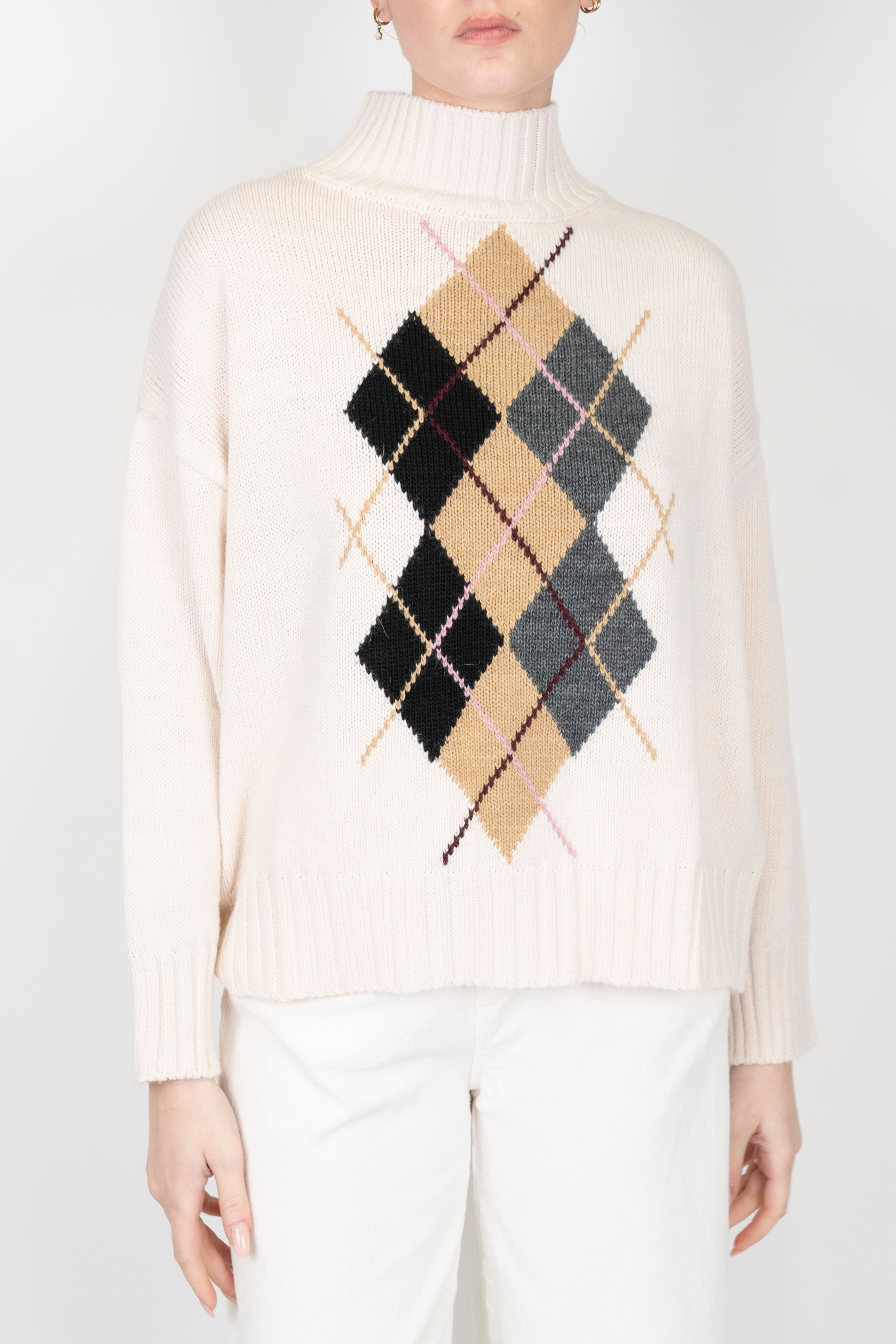 Lupetto - Lupetto fantasia rombi centrali in isto lana