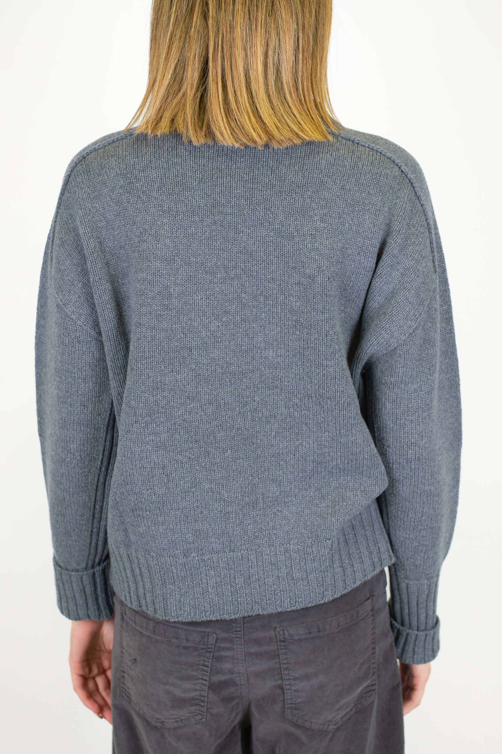 Tensione in - Maglia over in misto lana e cashmere con cuciture a vista