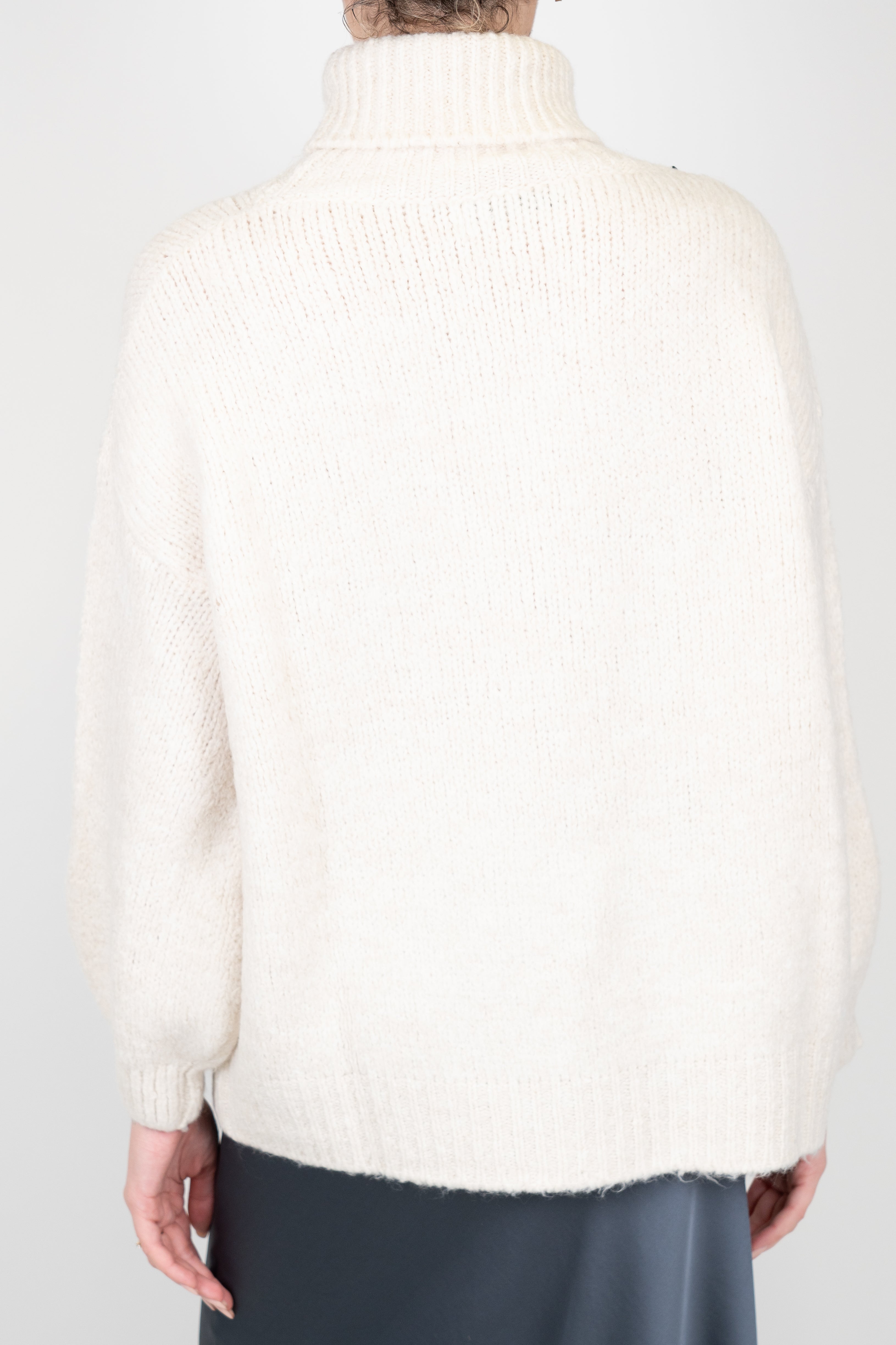 Haveone - Dolcevita in misto lana con fantasia rombi centrale