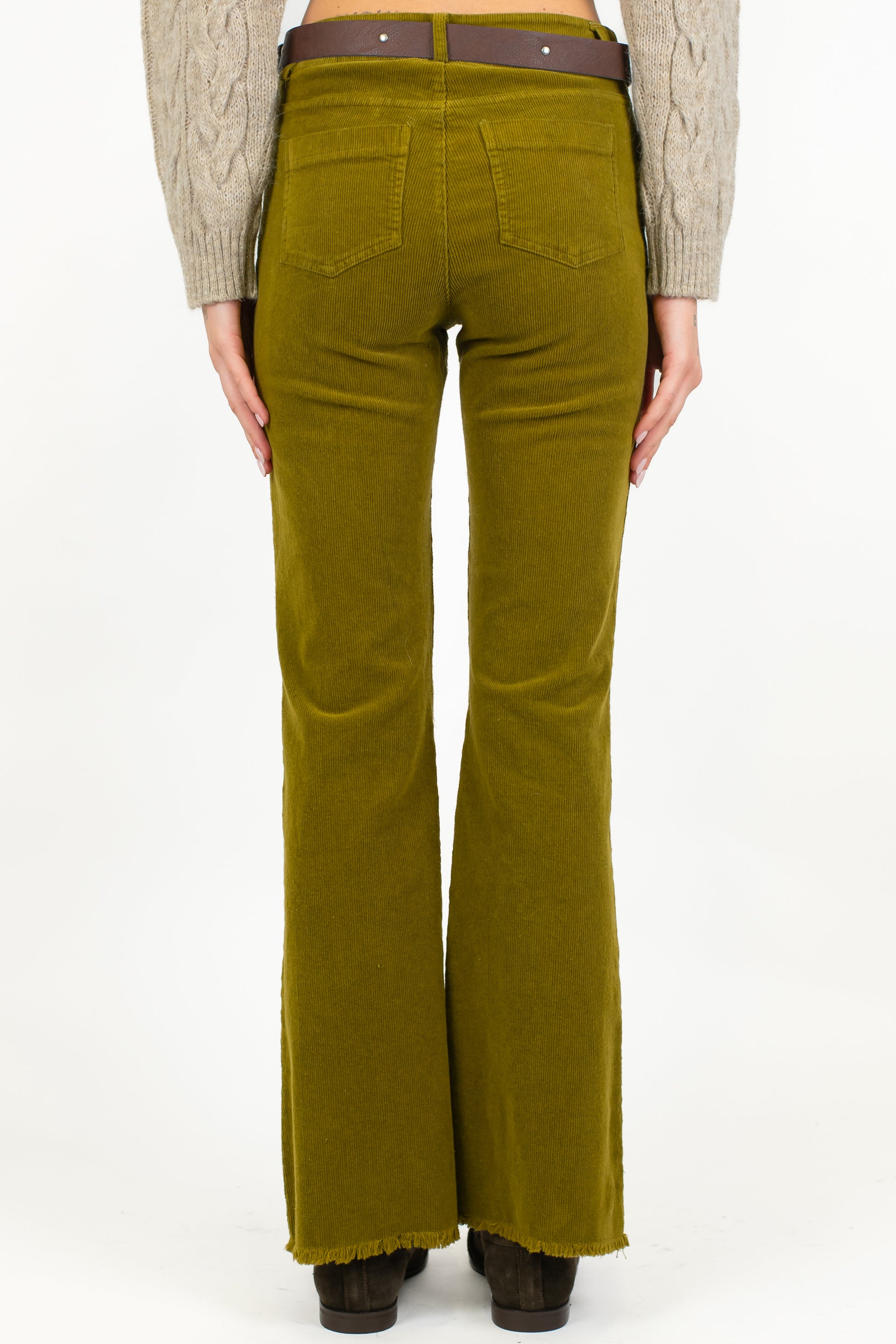 Motel - Pantalone a zampa in velluto millerighe