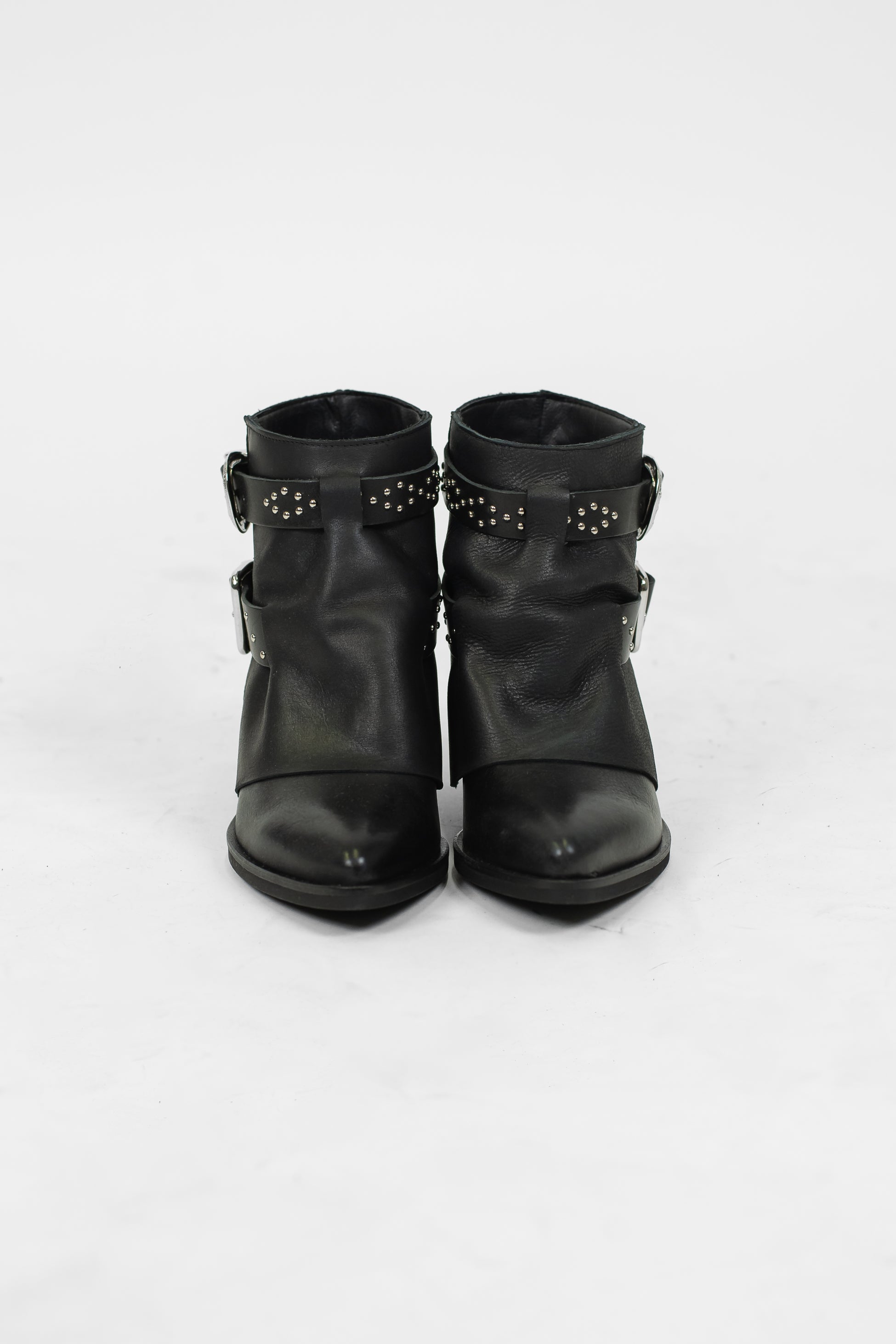 Ovyé - Texanino in pelle con doppio cinturino con borchie