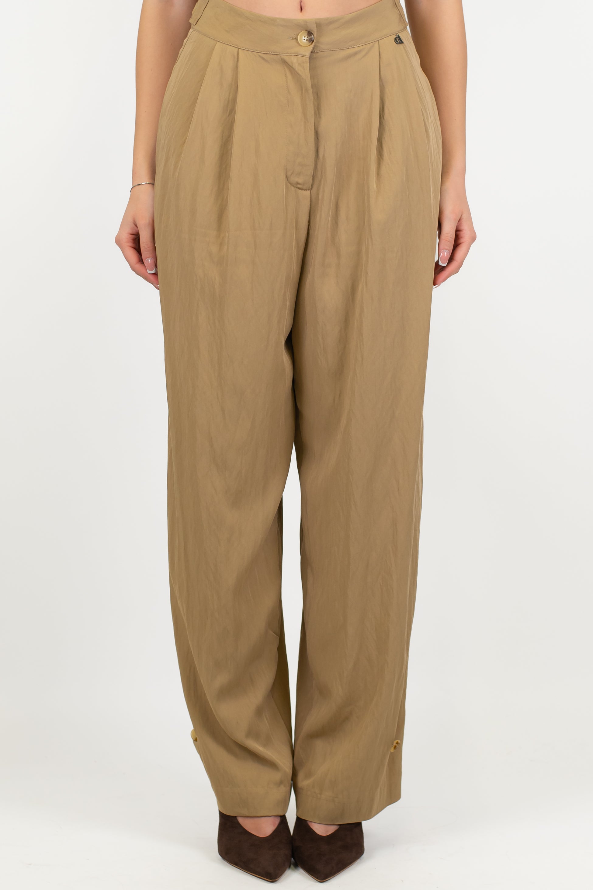 Dixie - Pantalone palazzo/balloon in viscosa leggera con pinces