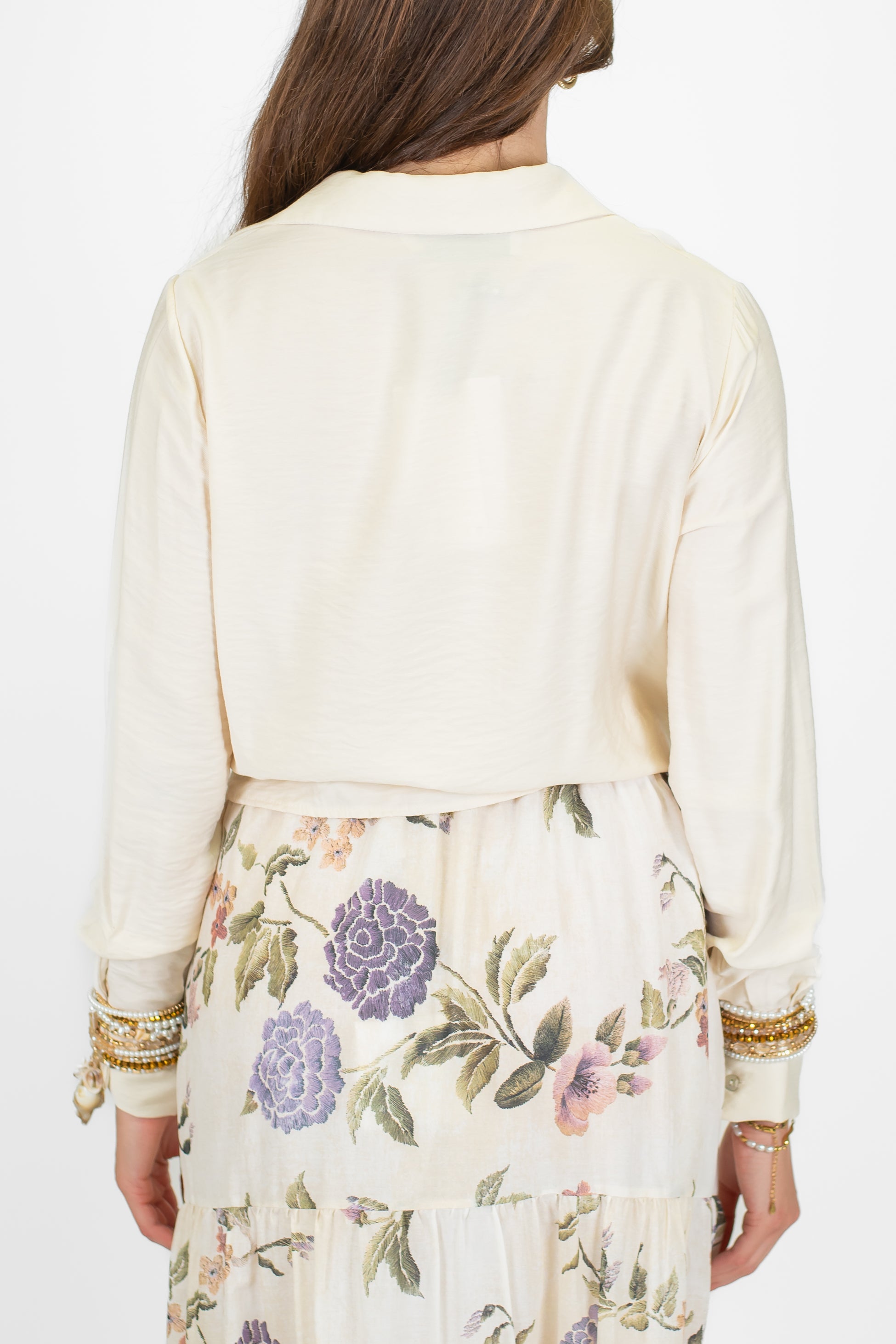 Haveone - Camicia in viscosa con bracciali ai polsi