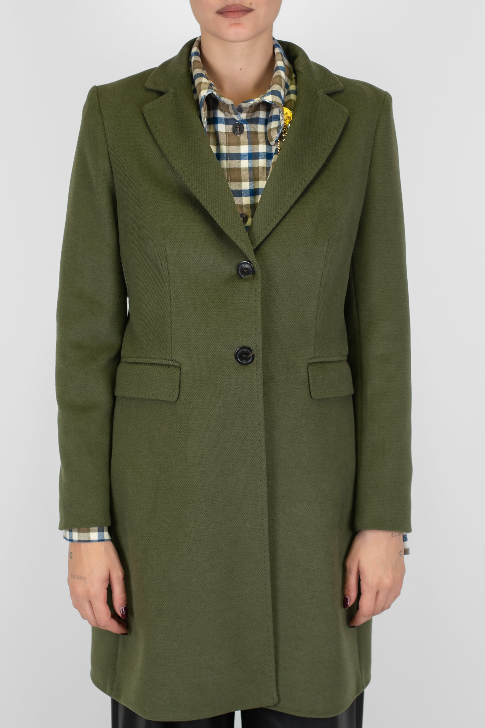 Maryley - Cappotto monopetto con cintura