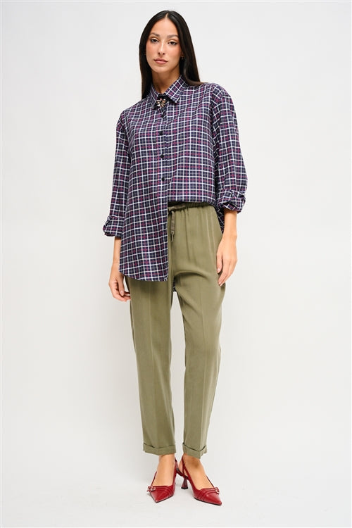 Maryley - Pantalone sigaretta con coulisse