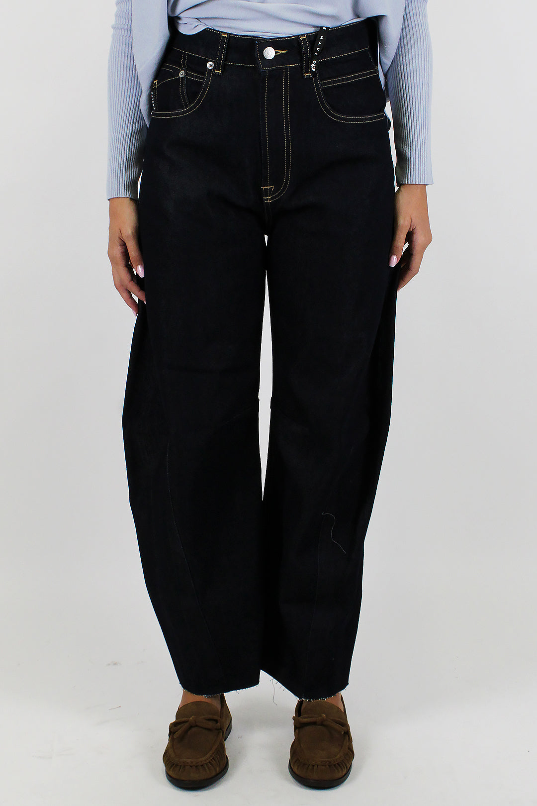 Haveone - Jeans balloon lavaggio scuro modello Barbara