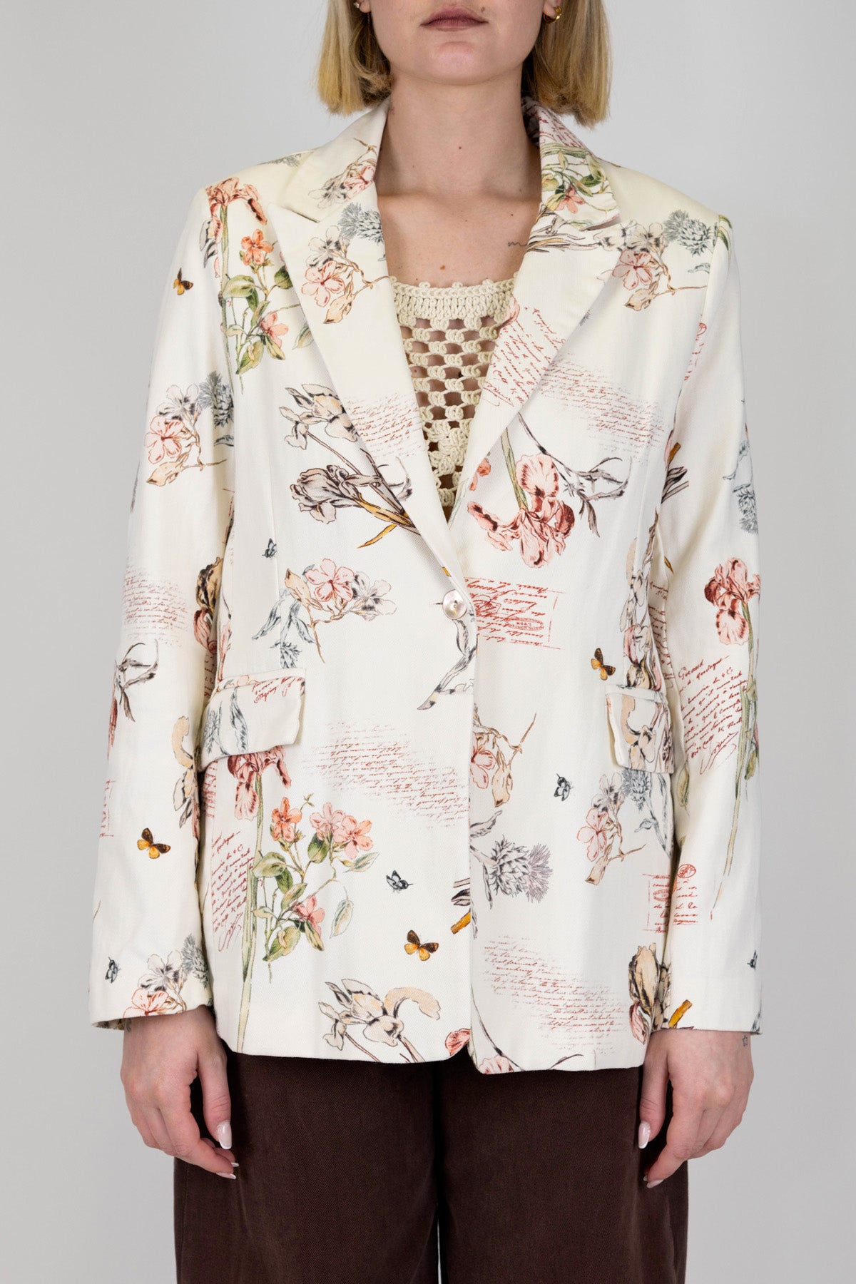 Motel - Giacca monopetto fantasia floreale