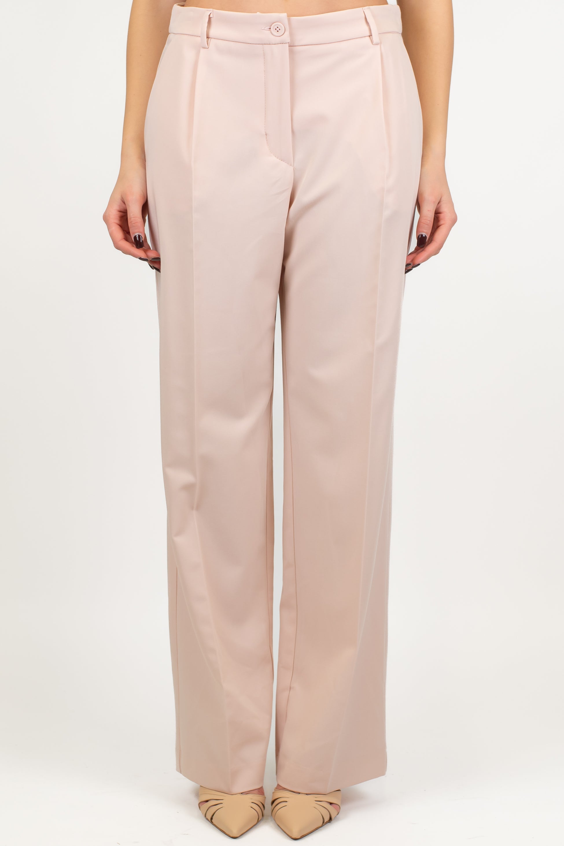 Motel - Tailleur con giacca mezzamanica e pantalone palazzo