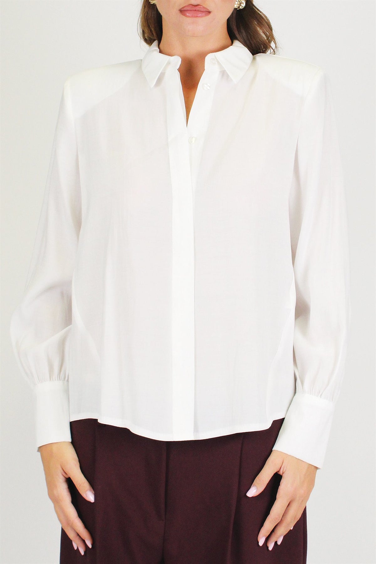 Maryley - Camicia in modal con spalline e chiusura a scomparsa