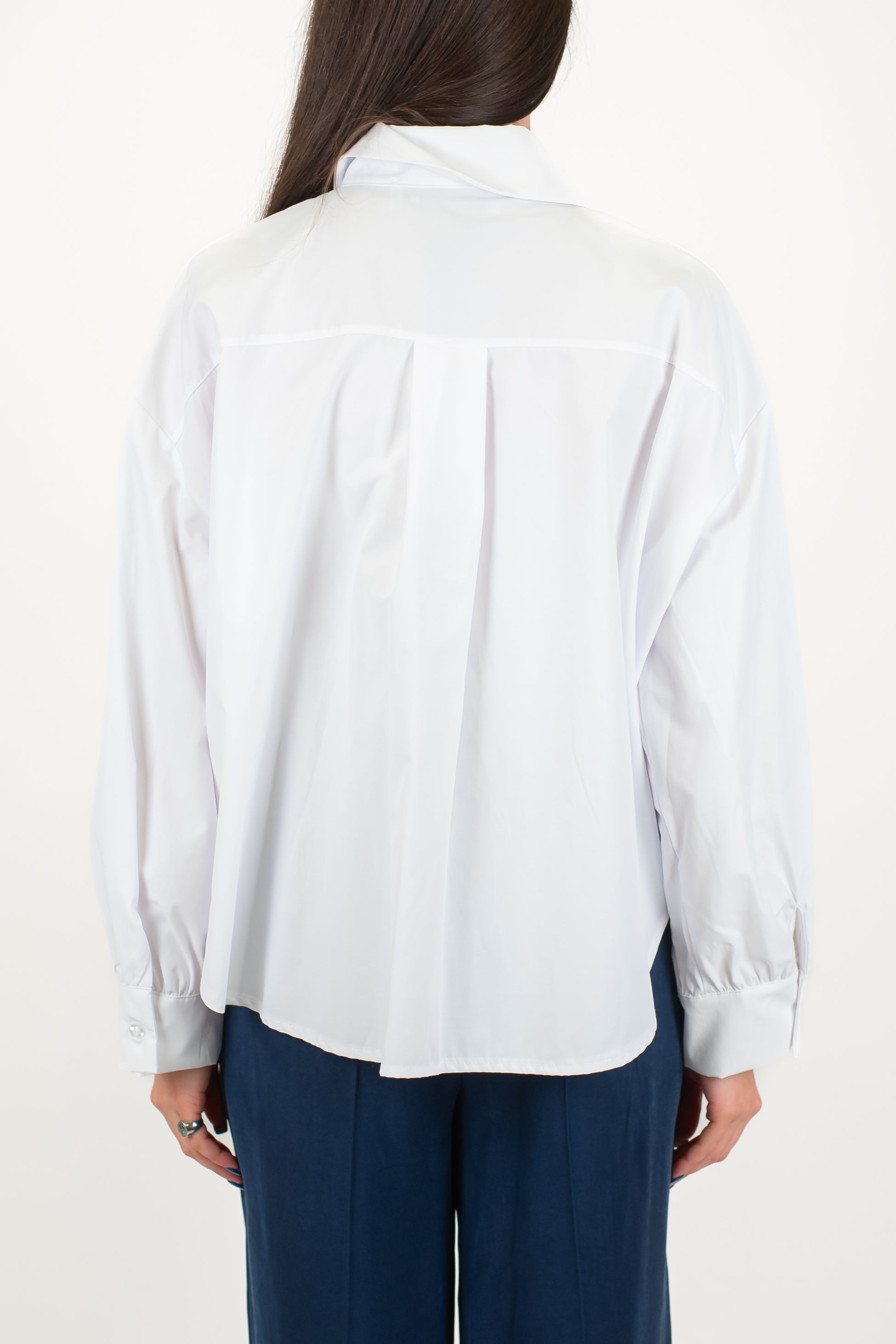 Haveone - Camicia over con tasca ricamata a contrasto