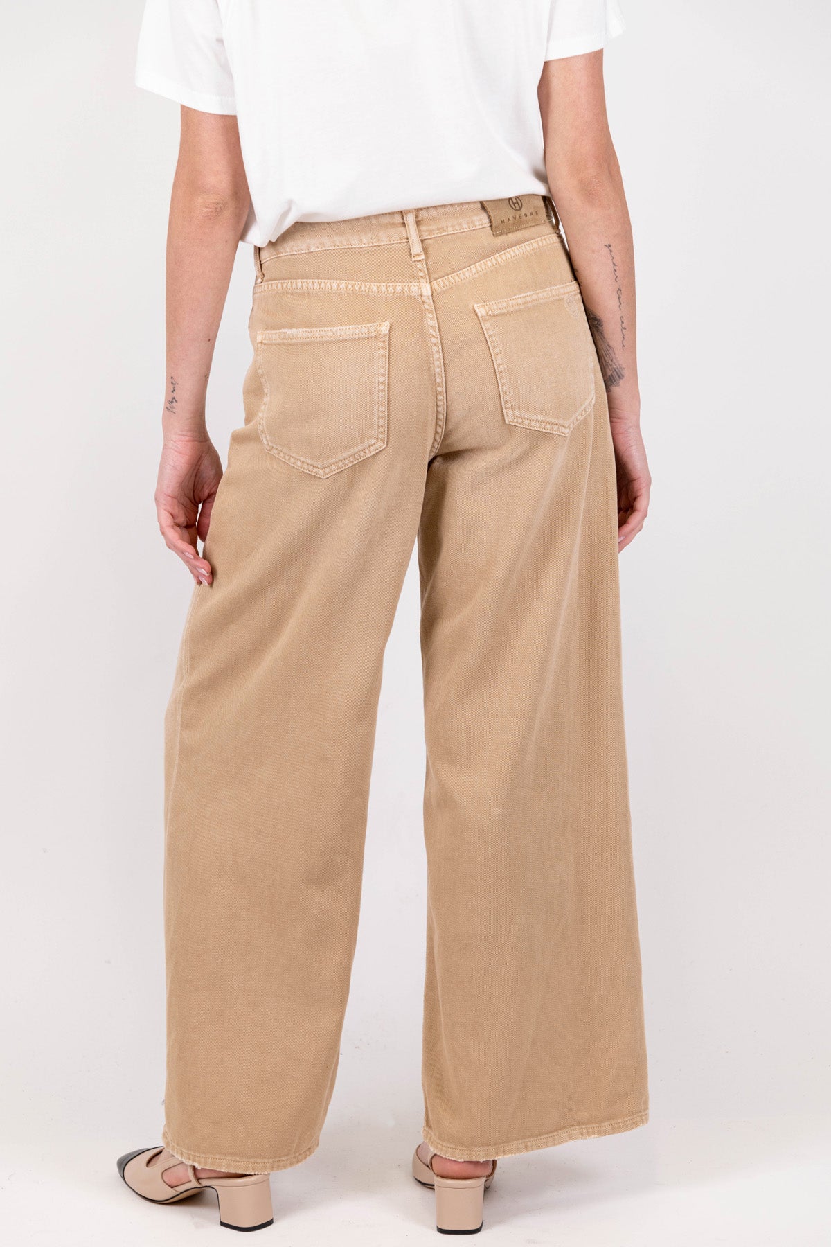 Haveone - Pantalone palazzo modello Tokyo in denim colorato