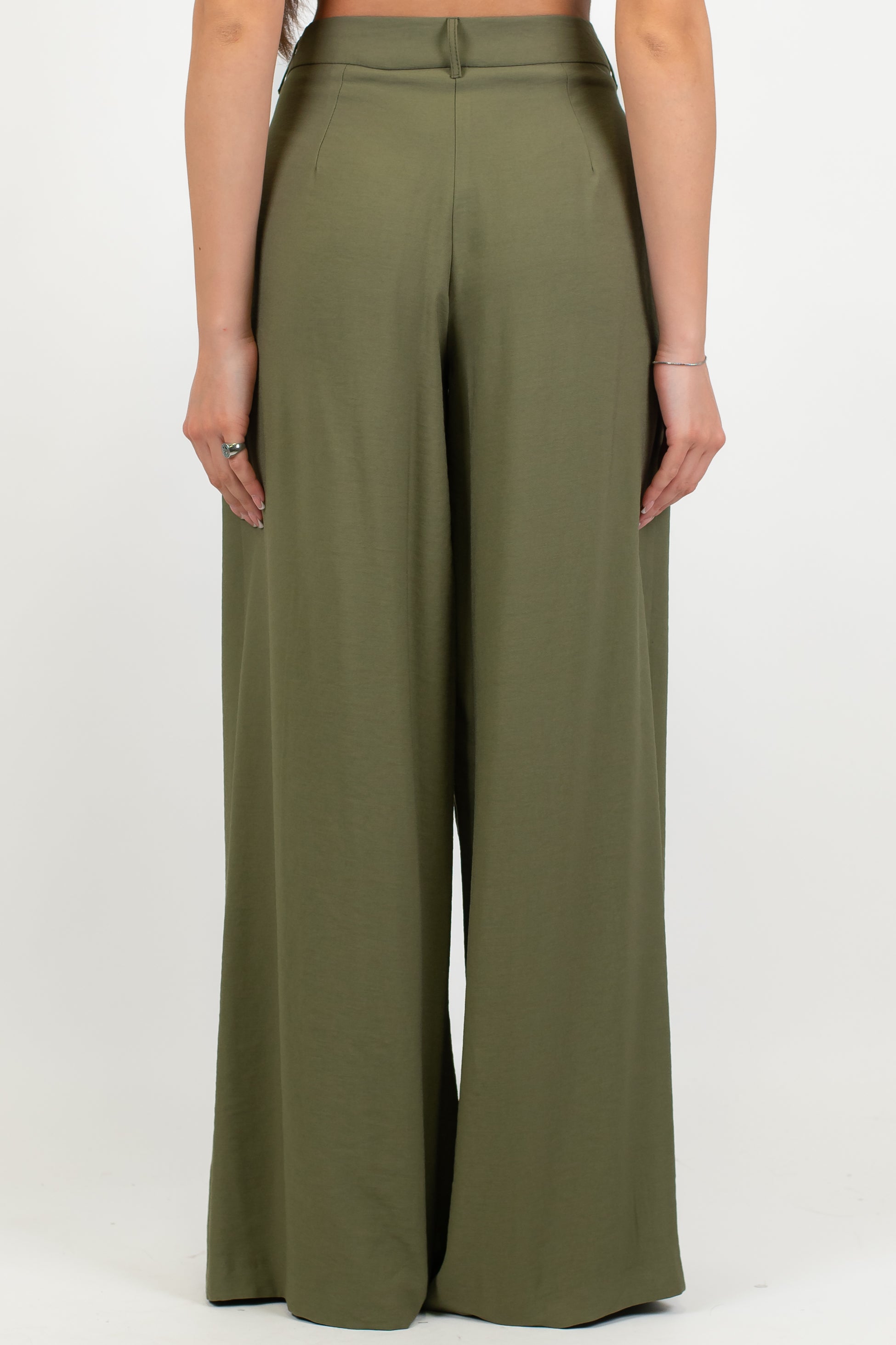 Dixie - Pantalone palazzo in viscosa leggera con pinces