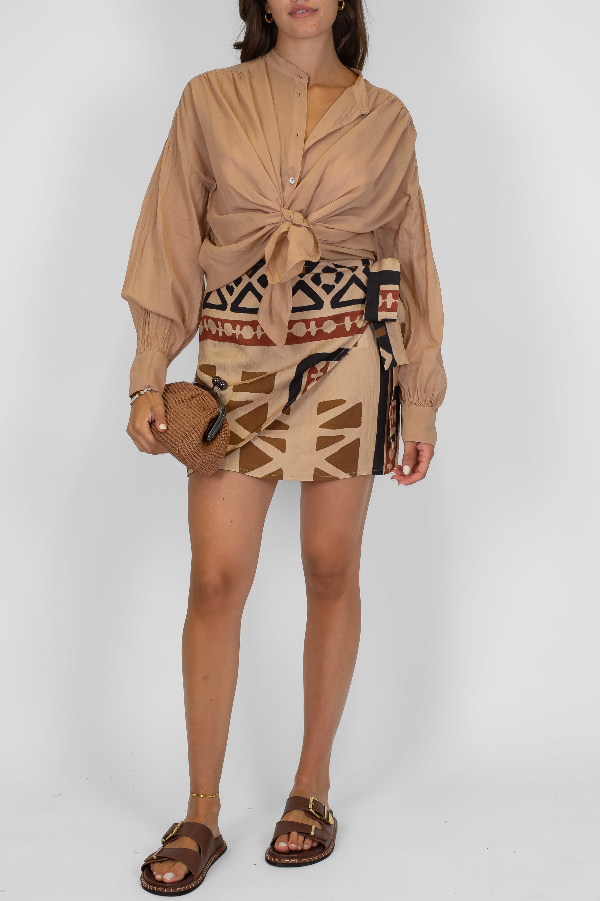 Dixie - Gonna corta a portafoglio fantasia etnica