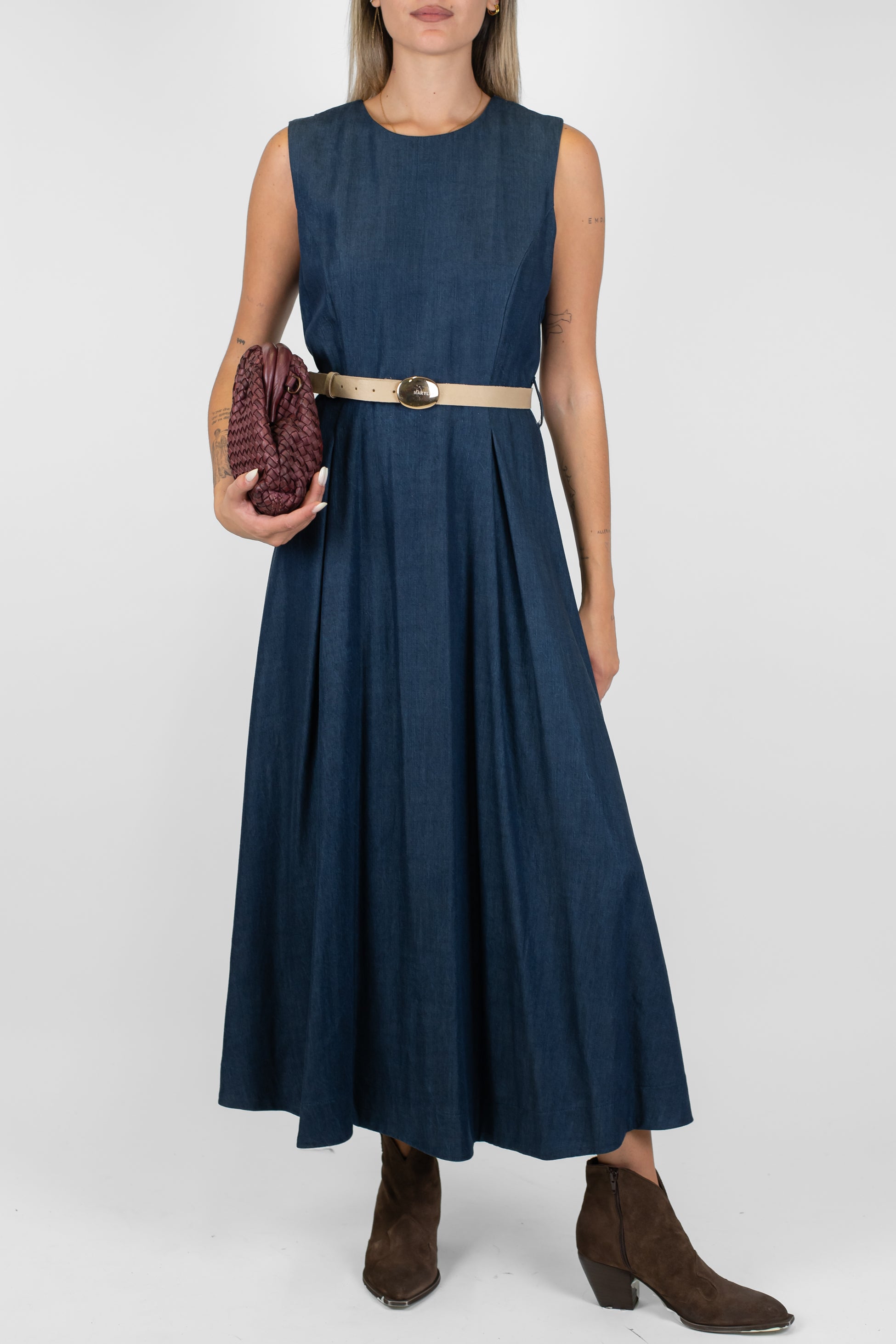 Maryley - Abito lungo giromaniche in lyocell