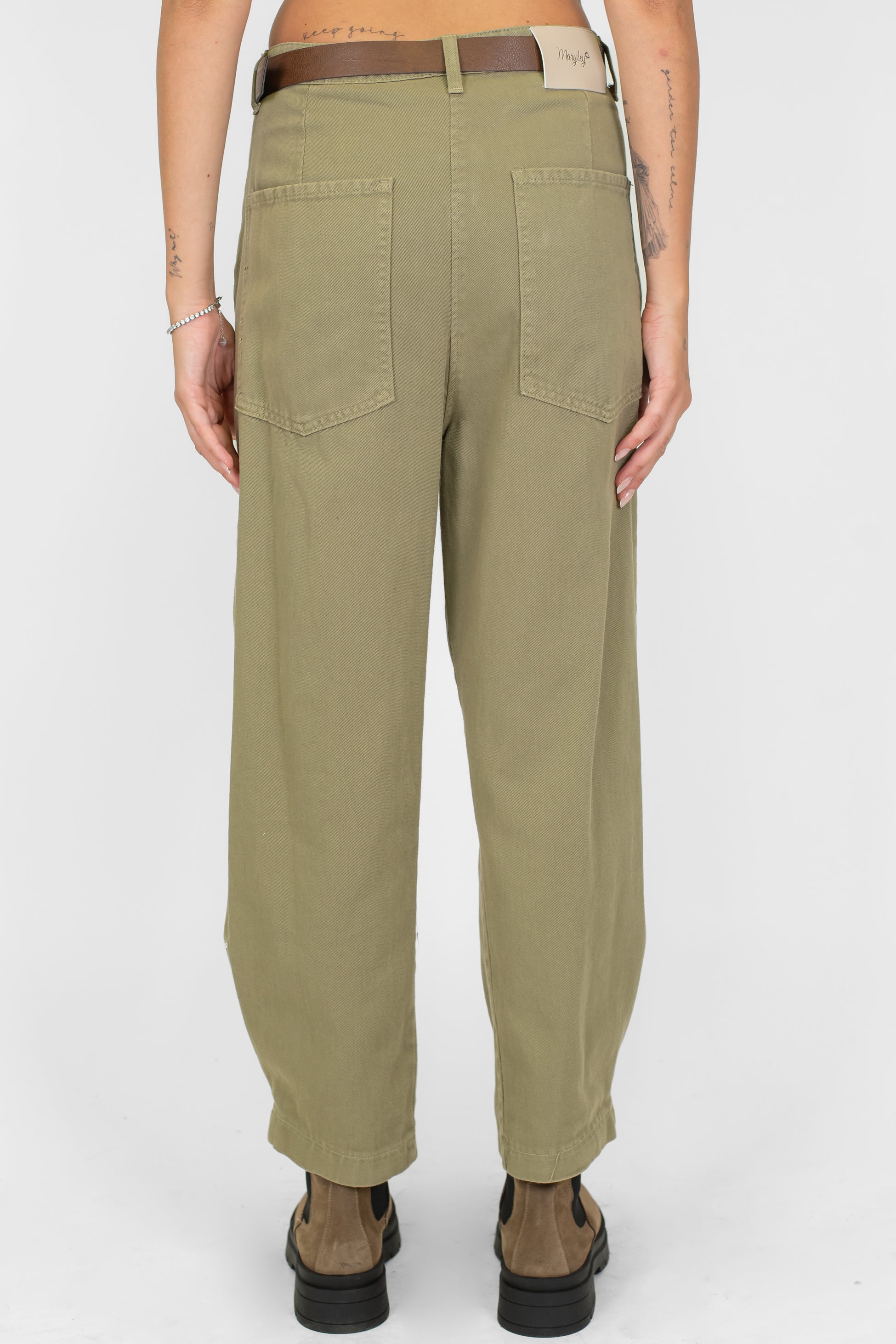 Maryley - Pantalone regular in denim colorato