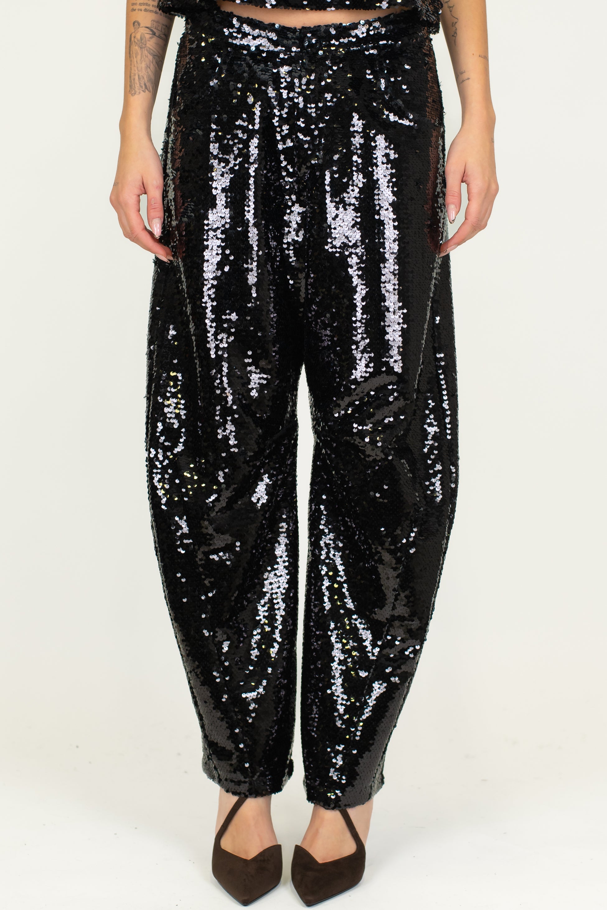 Tensione in - Pantalone balloon in paillettes