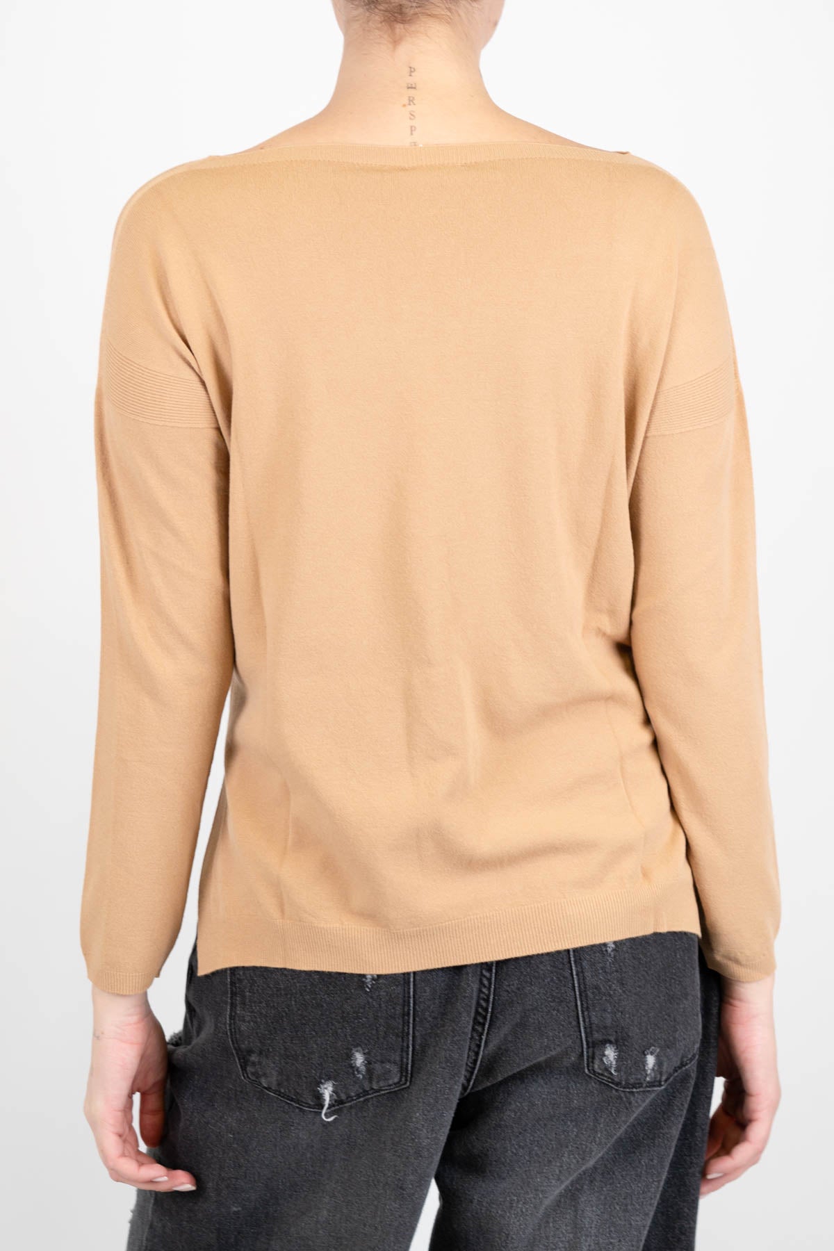 Kontatto - Maglia paricollo con spacchetti laterali sul fondo