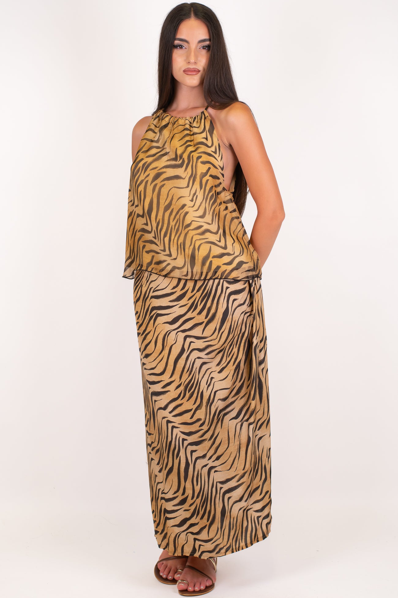 Dixie - Gonna fantasia animalier in viscosa leggera
