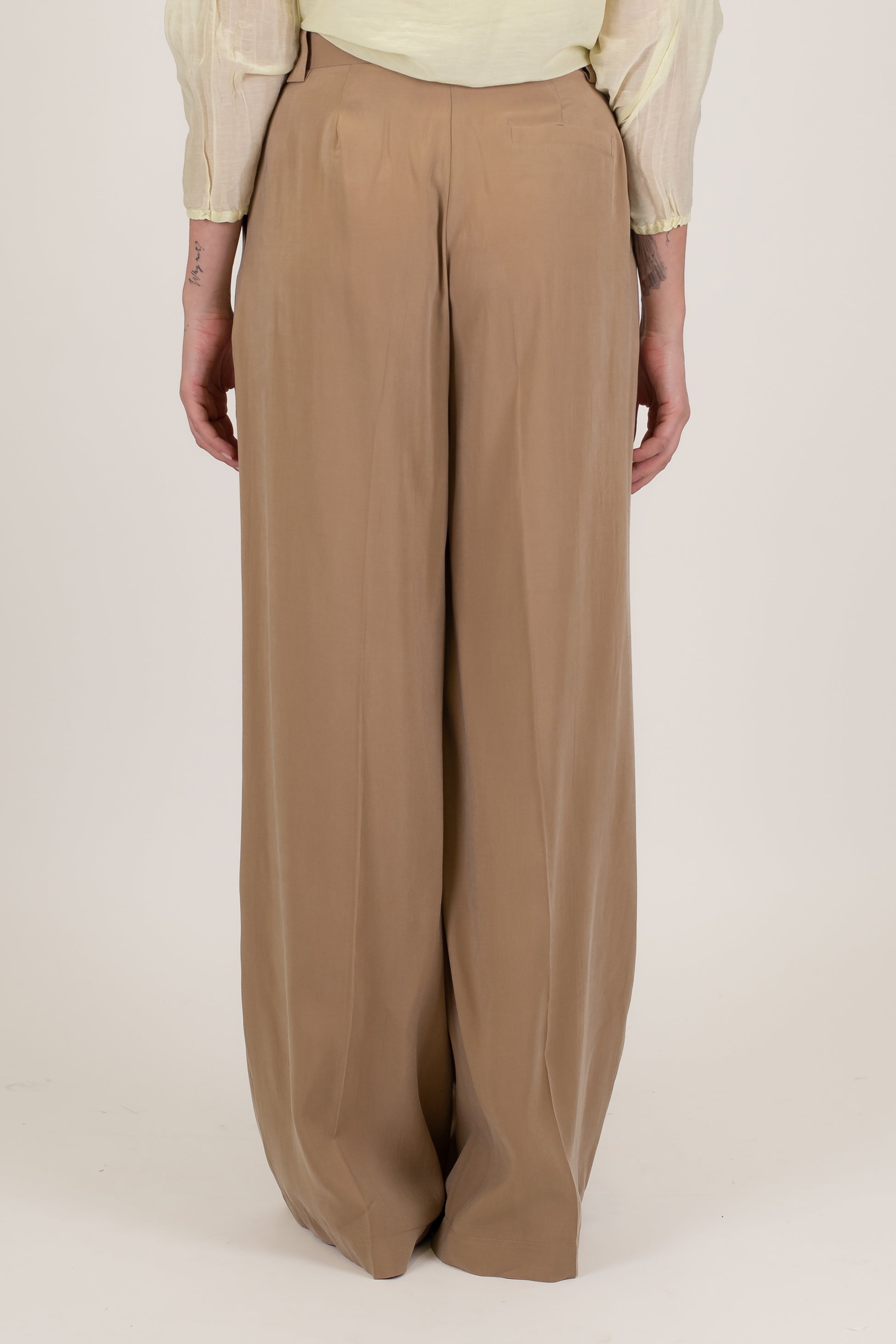 Maryley - Pantalone palazzo a vita alta in modal