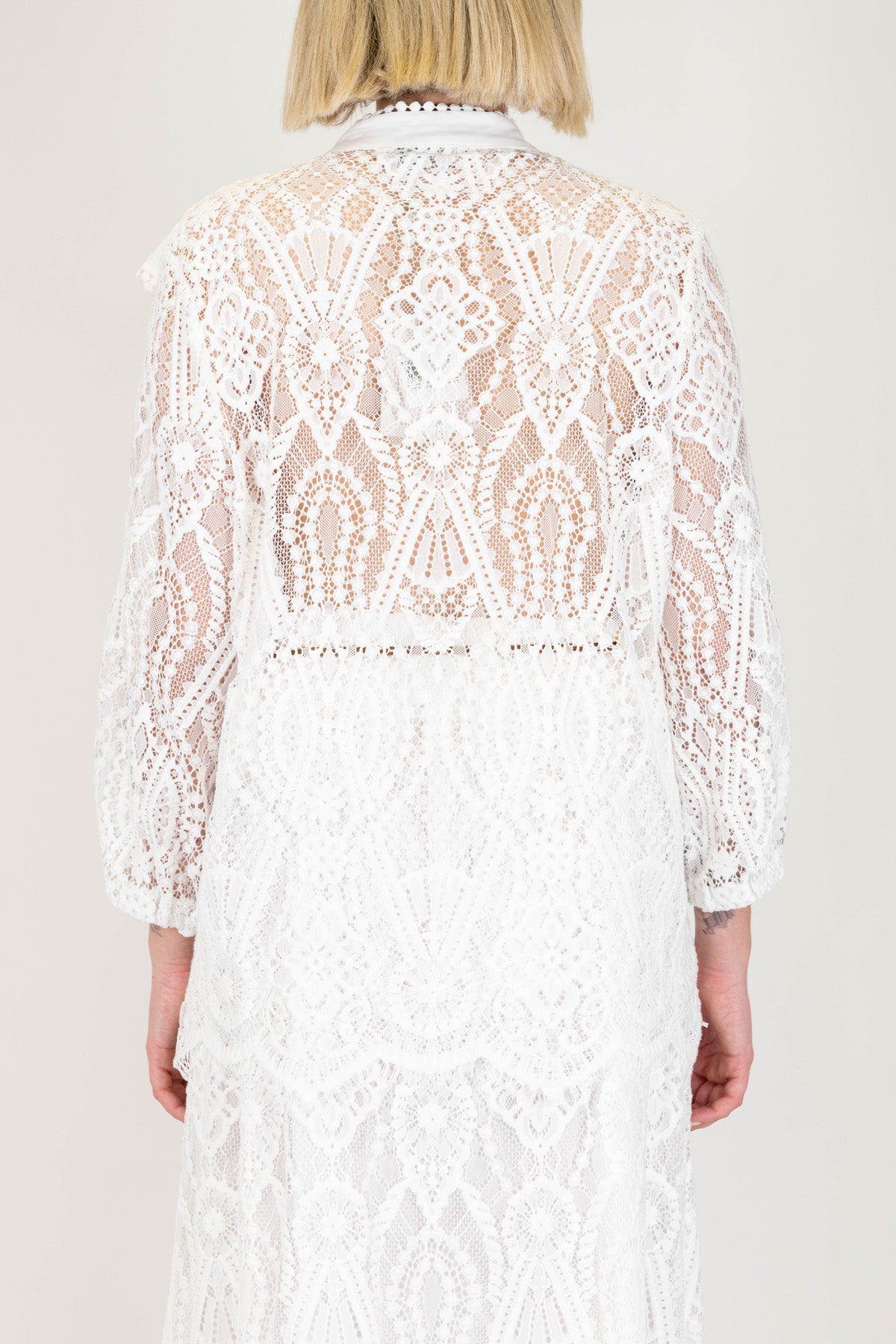 Motel - Camicia in pizzo e crochet con rouches