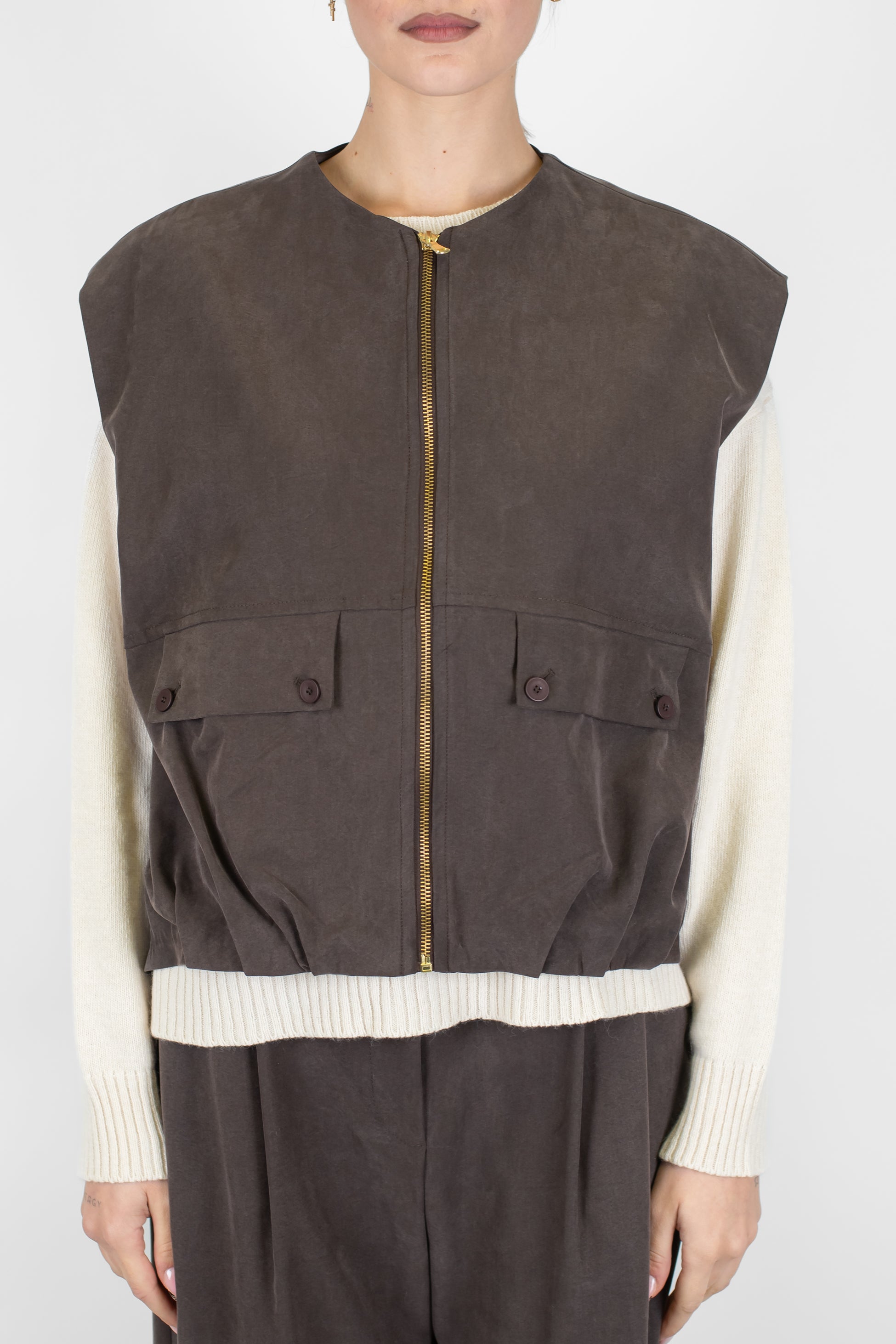 Dixie - Gilet con taschini laterali e chiusura con zip