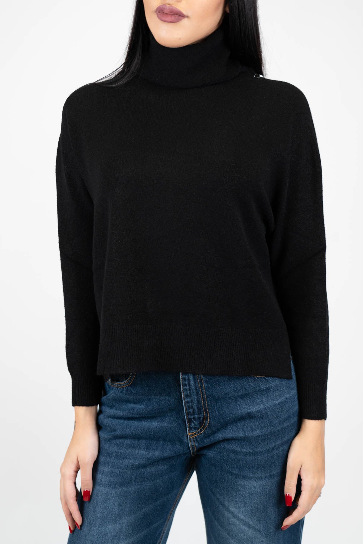 Kontatto - Maglia collo alto con spacchi