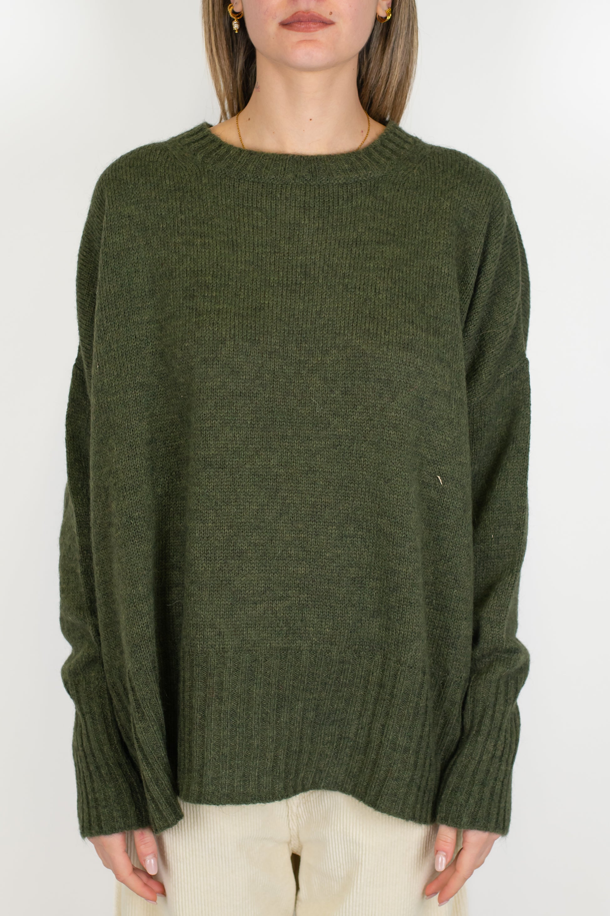 Tensione in - Maglia girocollo over in misto lana