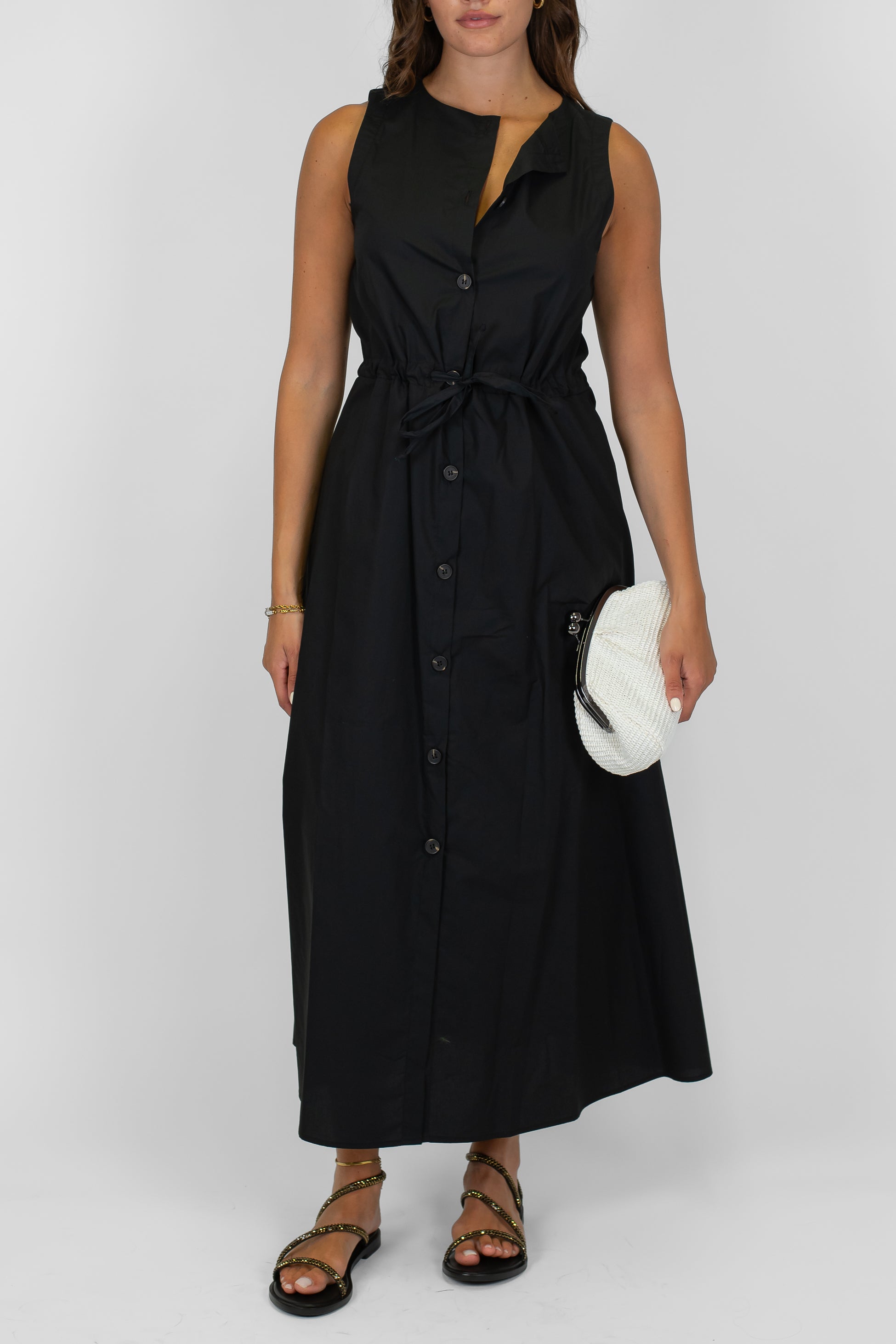 Tensione in - Abito giromaniche con coulisse in vita