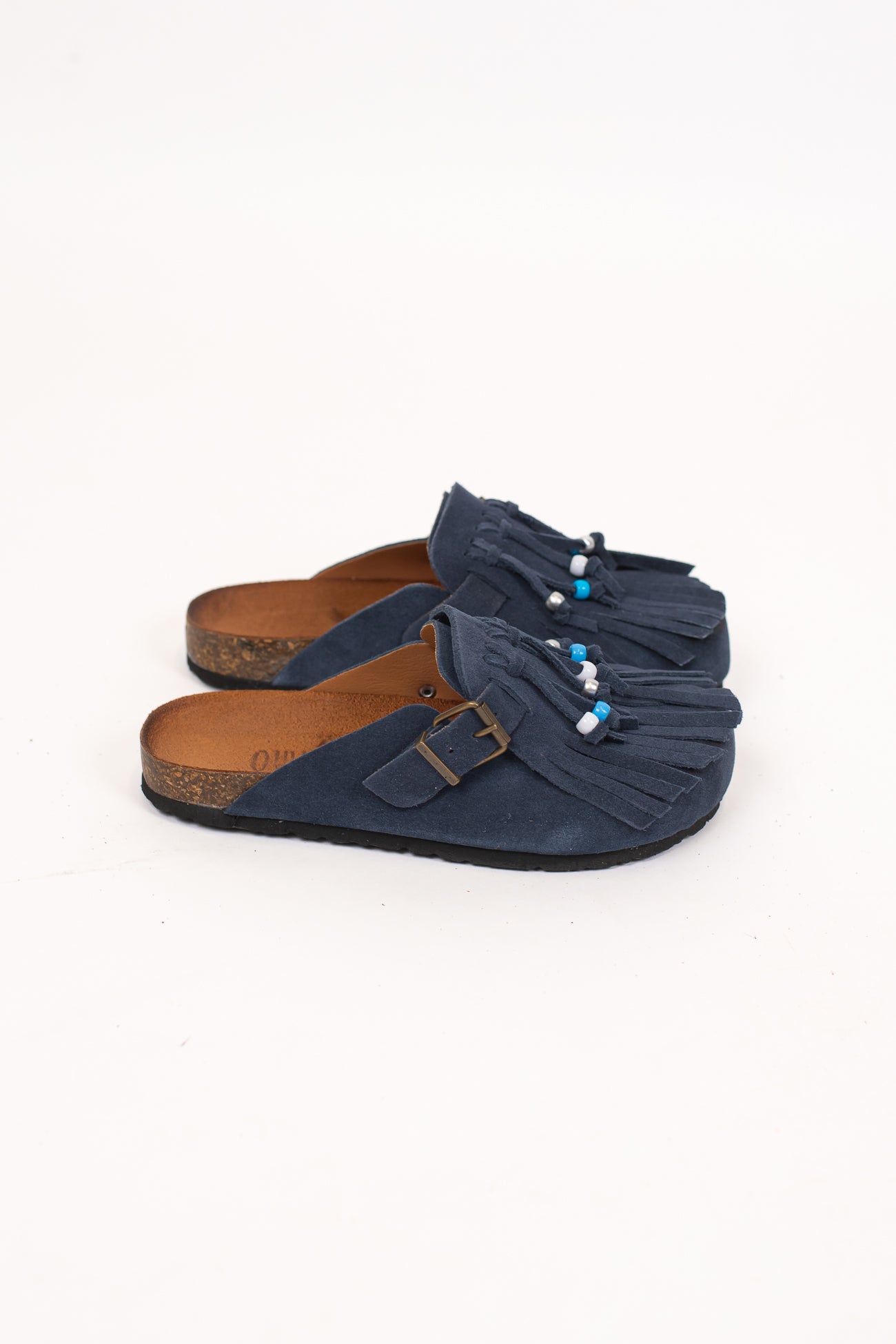Ovyé - Mules in suede con frange e perline