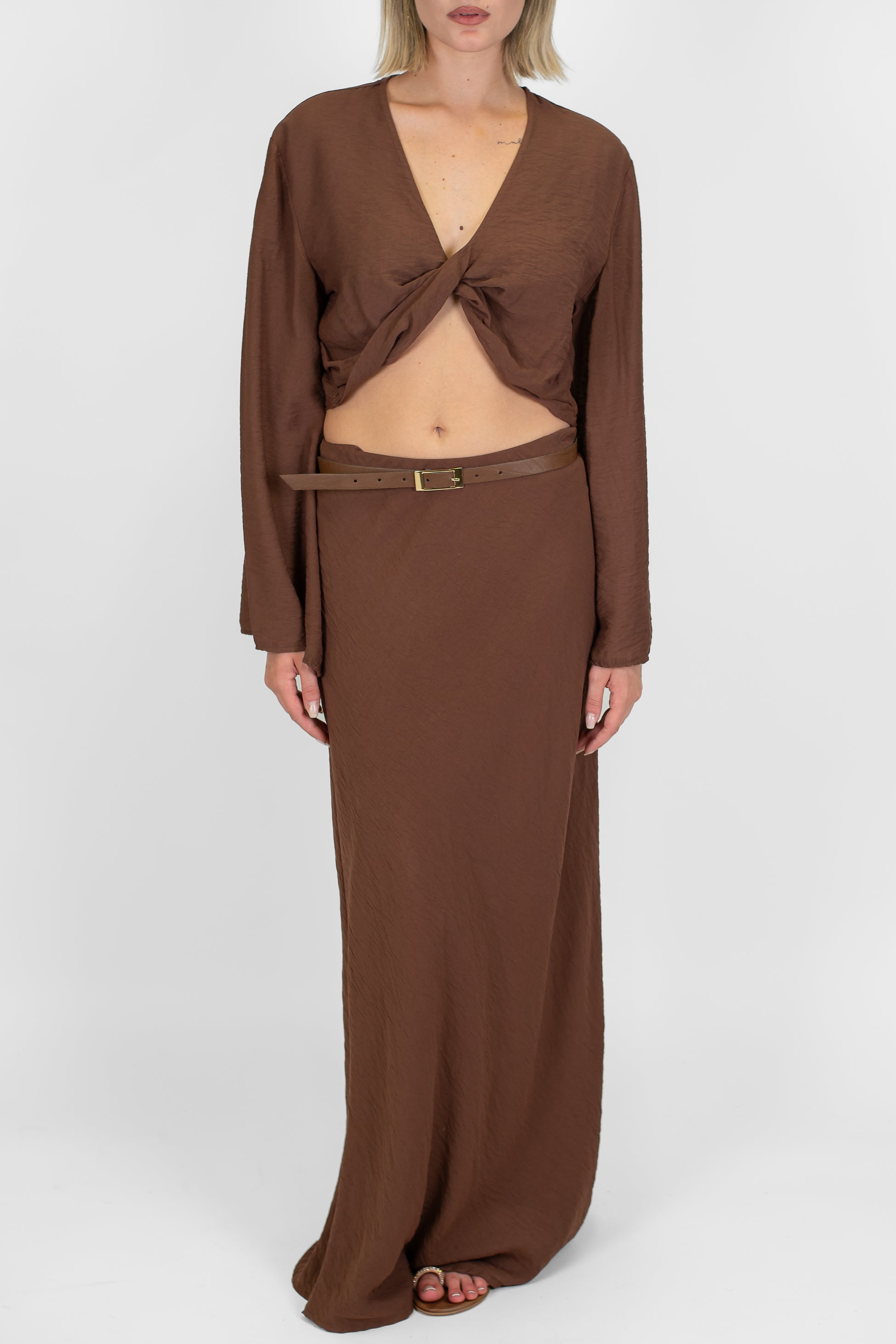 Haveone - Gonna in viscosa leggera con elastico in vita