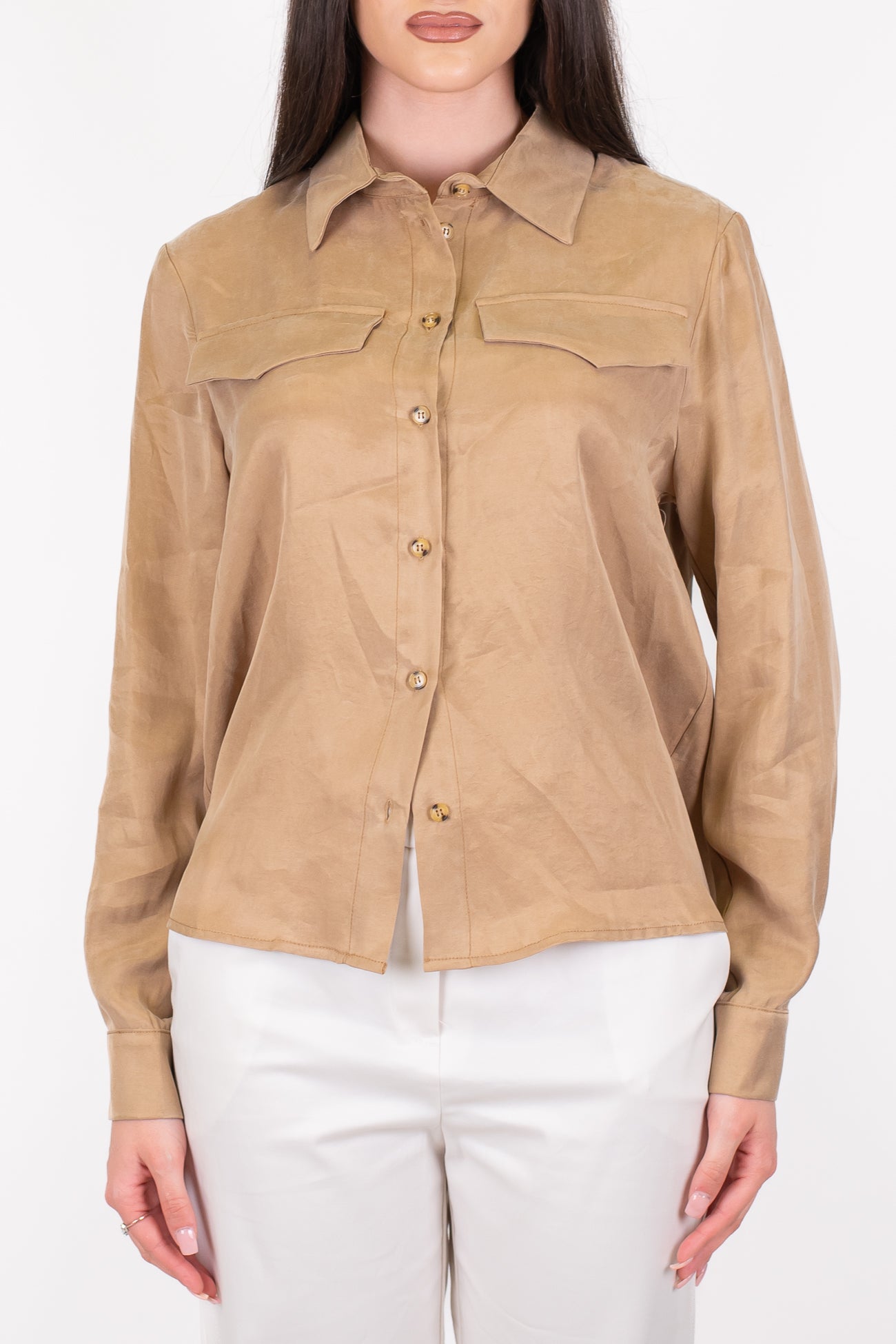 Motel - Camicia con taschini in cupro lyocell