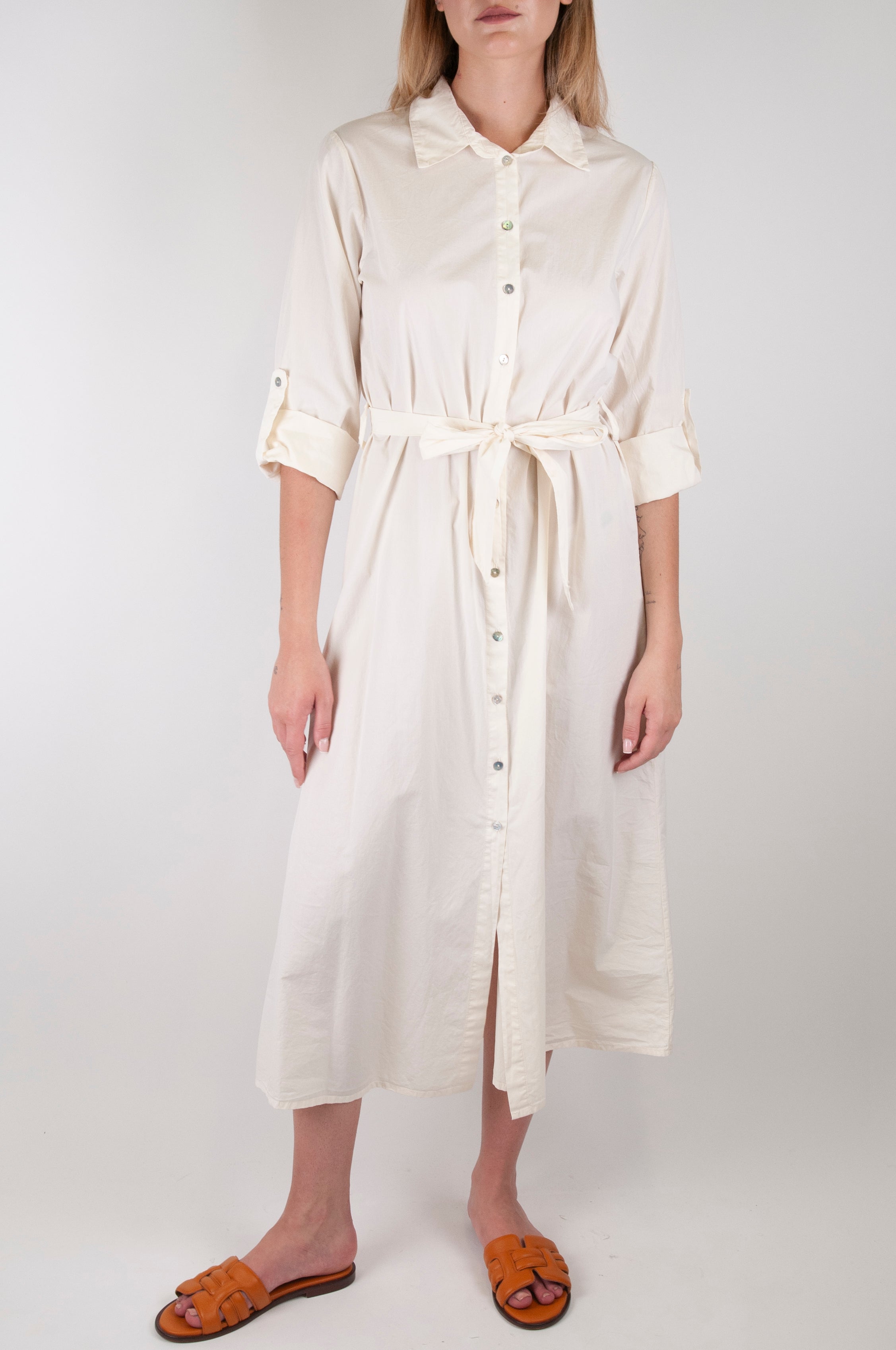 Haveone - Chemisier tinta unita in cotone