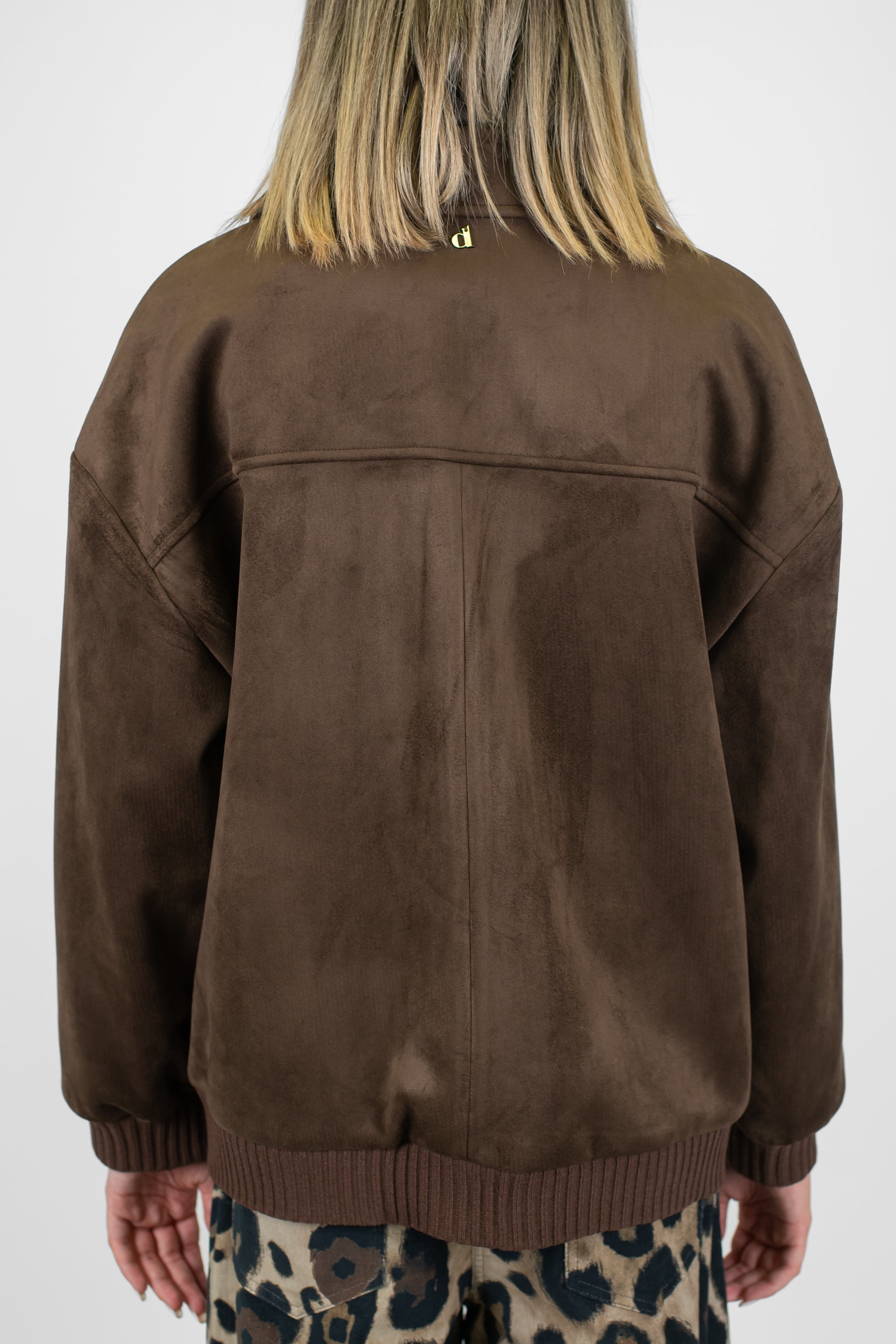 Dixie - Bomber in dainetto con colletto ed elastico sul fondo