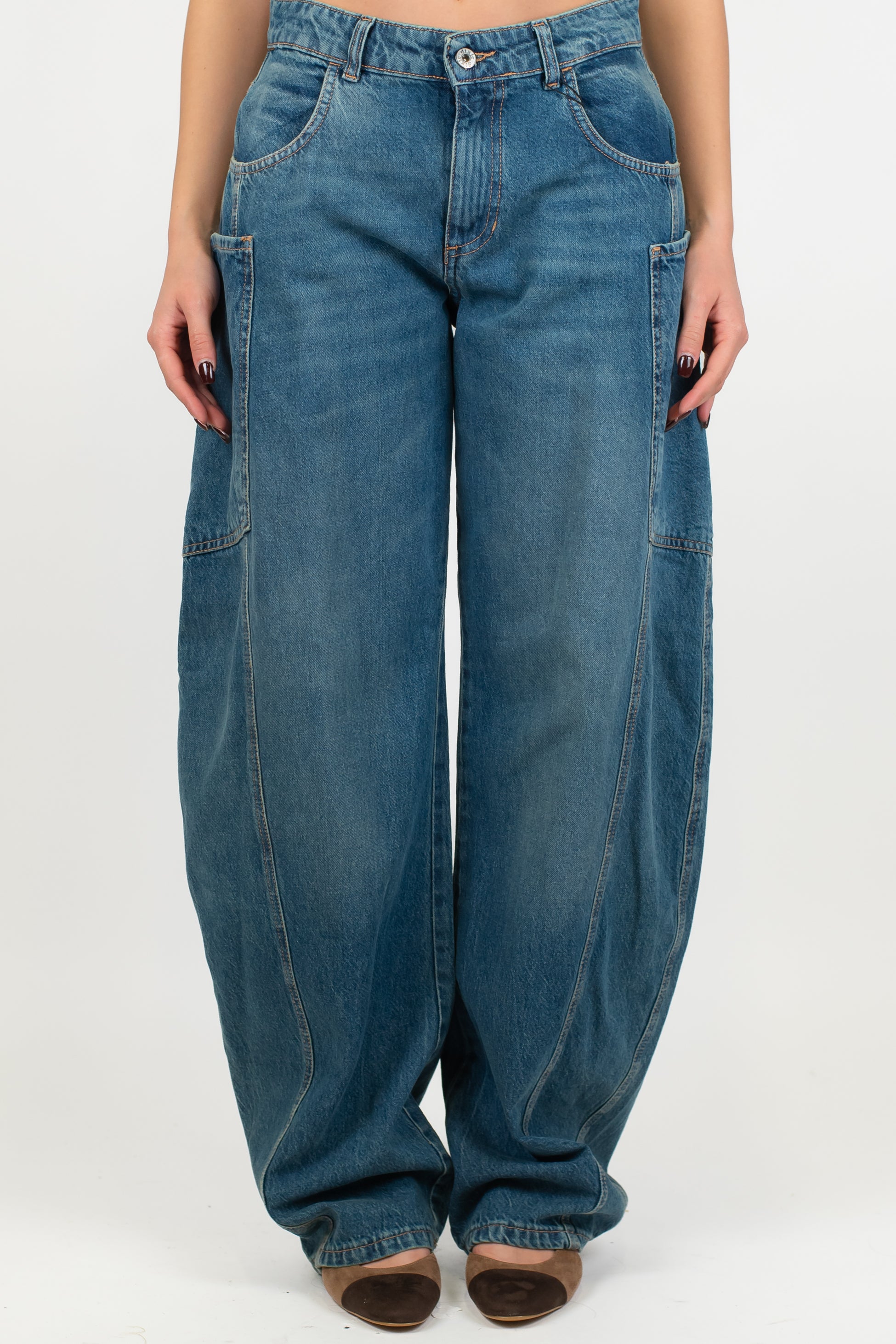 Dixie - Jeans barrell lavaggio intermedio
