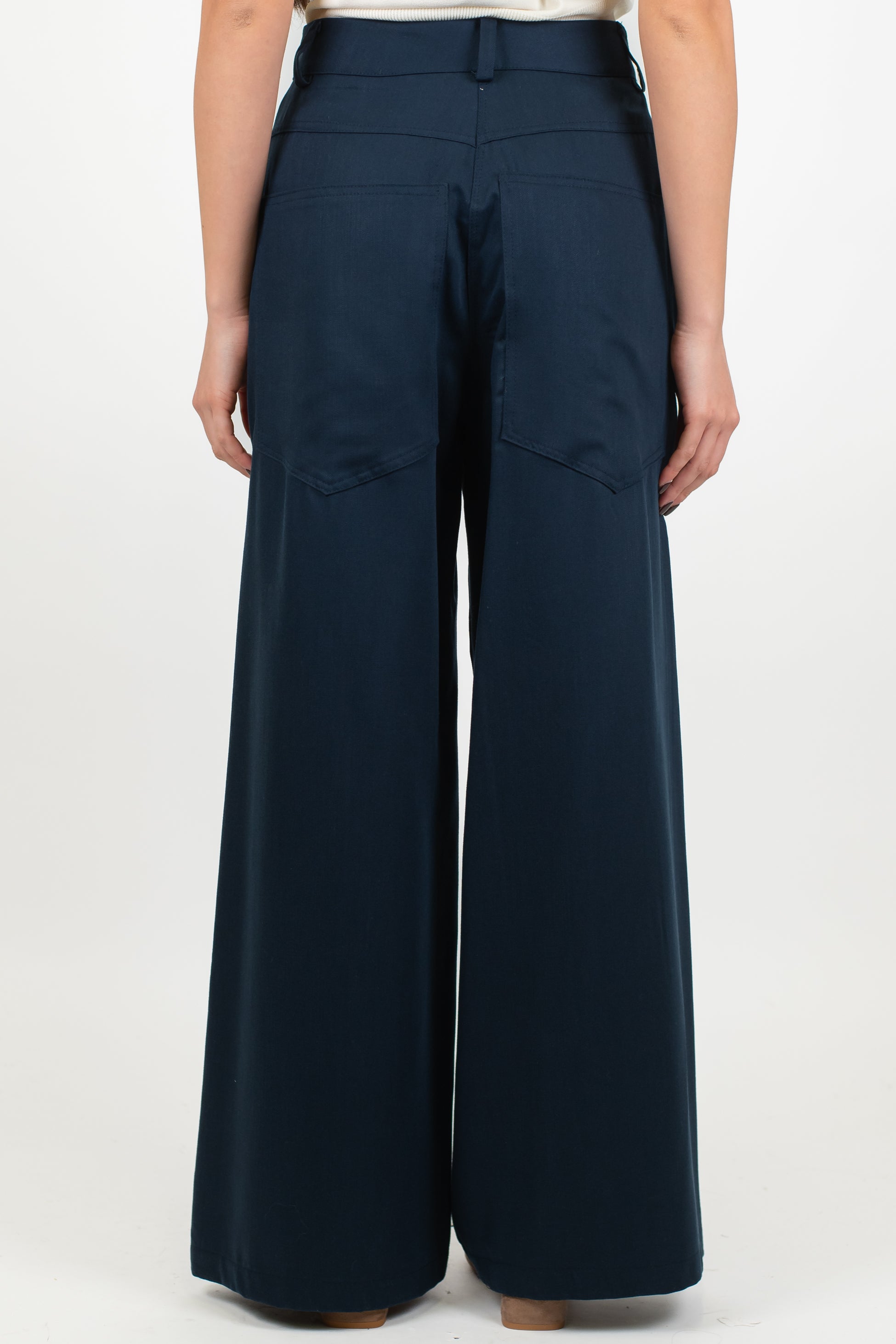 Tensione in - Pantalone palazzo effetto denim