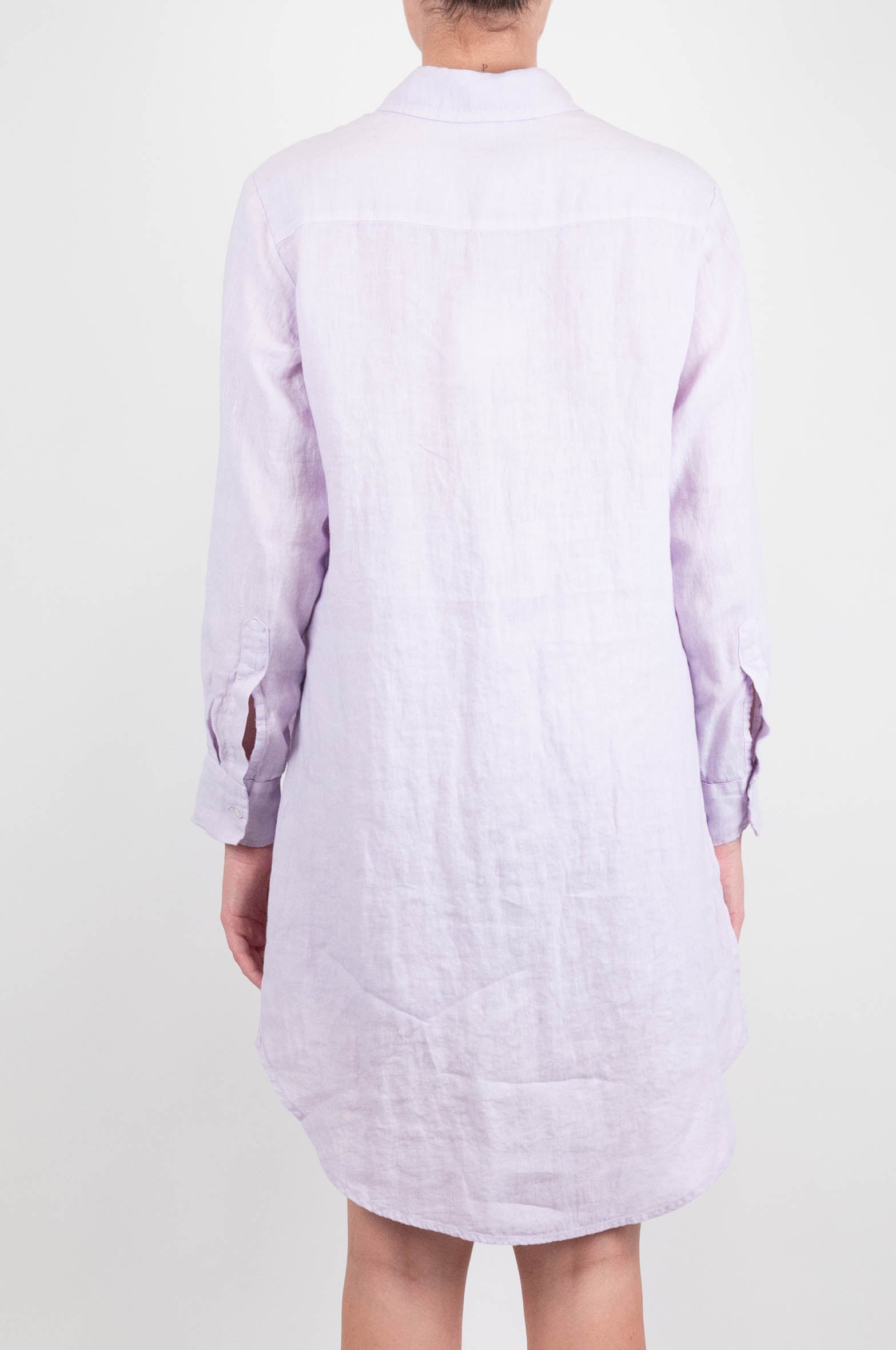 Tensione in - Camicione in puro lino con spacchi laterali