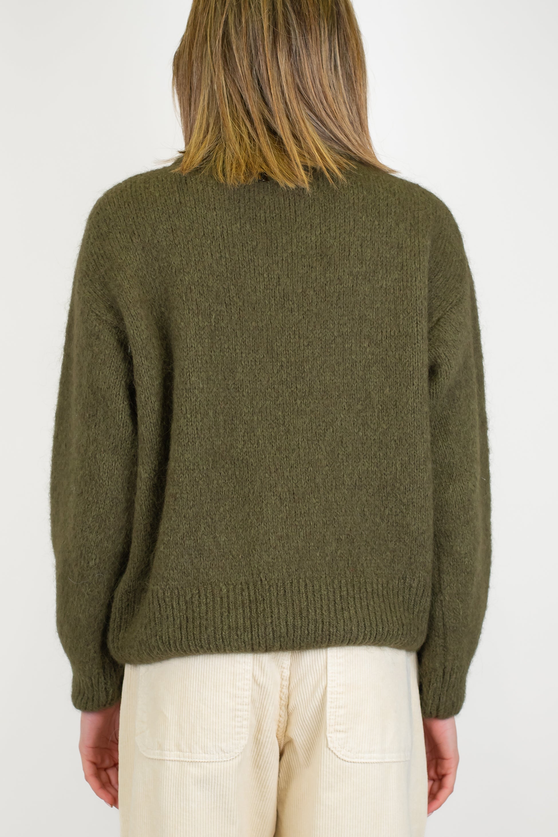 Dixie - Maglia girocollo maniche lunghe in baby alpaca