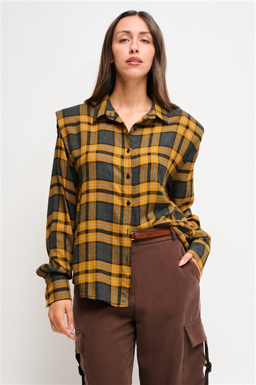 Maryley - Camicia fantasia check con spalline